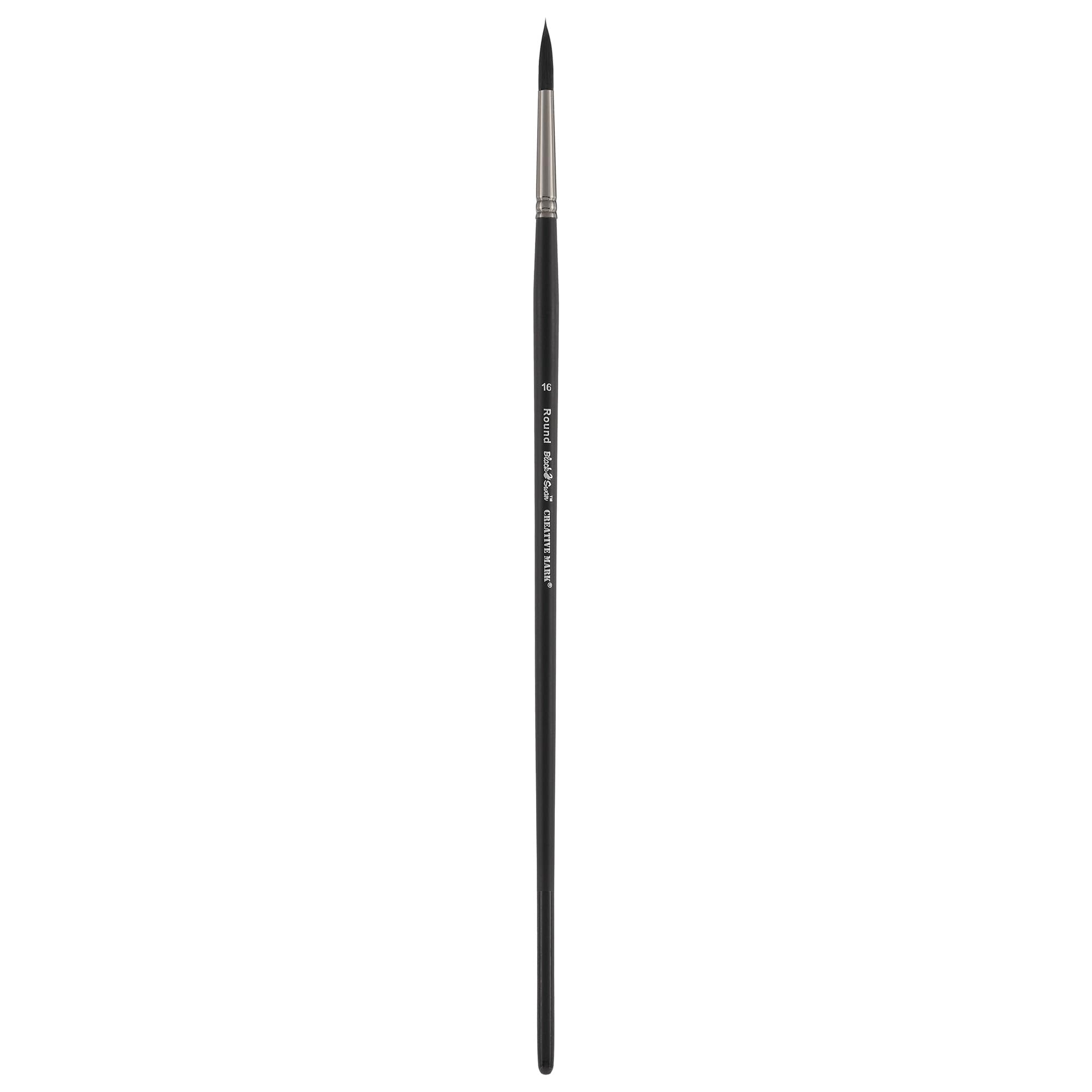 Black Swan Synthetic Red Sable Round Paint Brushes - Size #16 - Professional Artist Brushes for Oil, Acrylic & Heavy Body Media - Long Handle Design - Perfect for Canvas Painting, Fine Art & DIY Projects