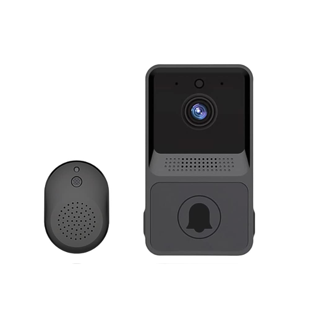 Wireless Video Doorbell with Camera - WiFi Smart Doorbell with Night Vision, Motion Detection, Face Recognition & Cloud Storage for Home Security (Black) | Perfect for Front Door Monitoring & Package Delivery Alerts