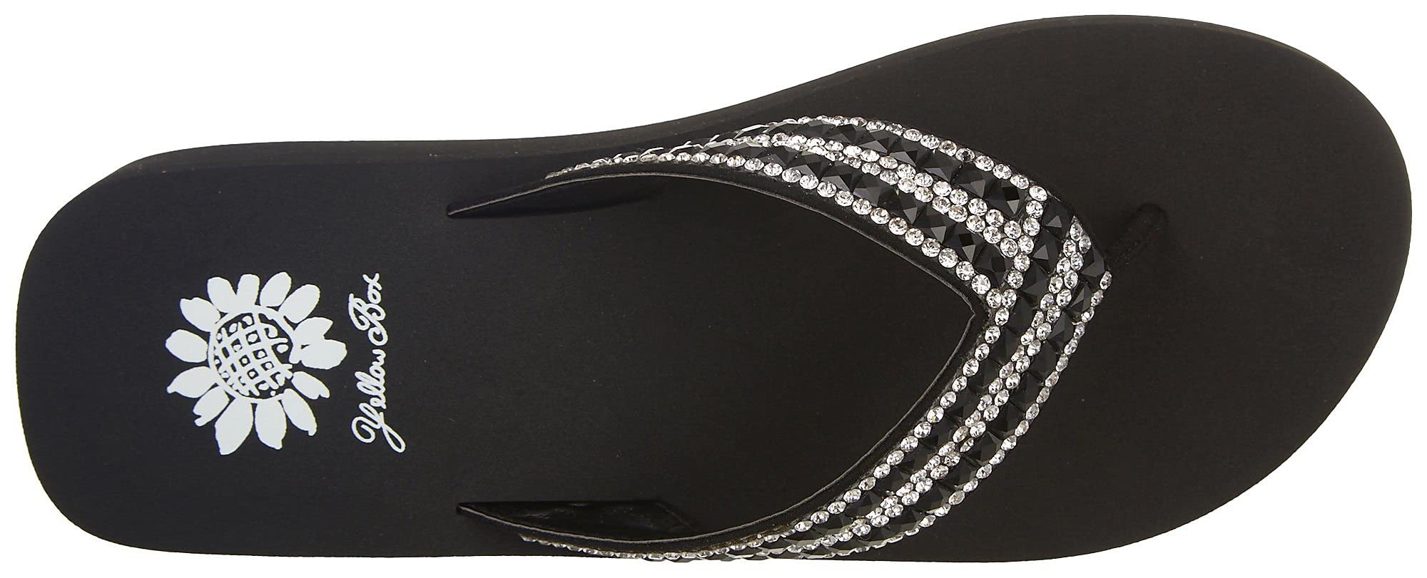 Yellow Box Women's Vaniza Wedge Flip Flops Size 9 Clear - Comfortable Beach Sandals for Summer Vacations & Poolside Relaxation