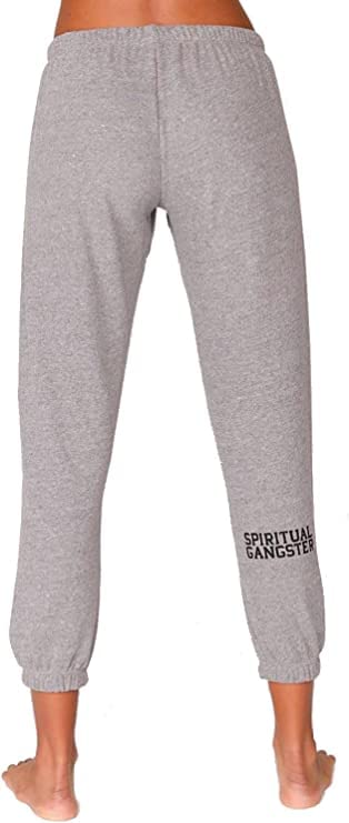 Spiritual Gangster Women's Sweatpants - Soft Cozy Yoga Joggers with Elastic Waistband & Cuffed Ankles | Vintage Black Lounge Pants for Relaxed Fit | Perfect for Yoga, Travel, Weekend & Home Wear