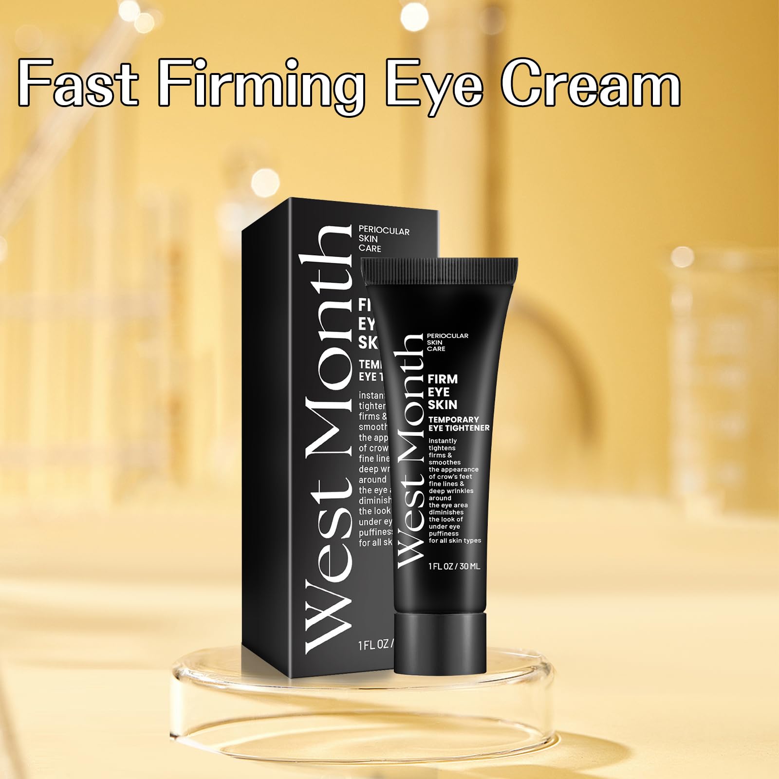West Month Firming Eye Cream - Instant Tightening & Fast-Acting Eye Treatment for Under Eye Bags, Dark Circles & Puffiness (3 Pack, 30ml) - Perfect for Morning Routine & Nighttime Skincare