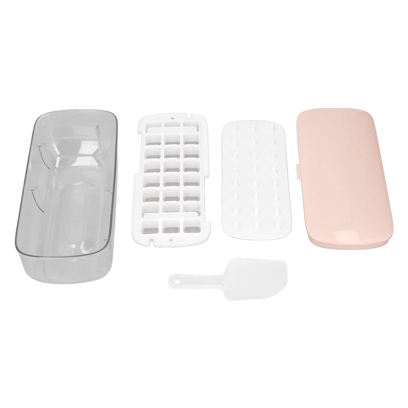 Premium Press-Type Silicone Ice Cube Tray with Lid - BPA-Free Food Grade, Space Saving DIY Ice Maker for Whiskey, Cocktails, Juices (Pink) - Perfect for Home Bars, Parties & Summer Drinks