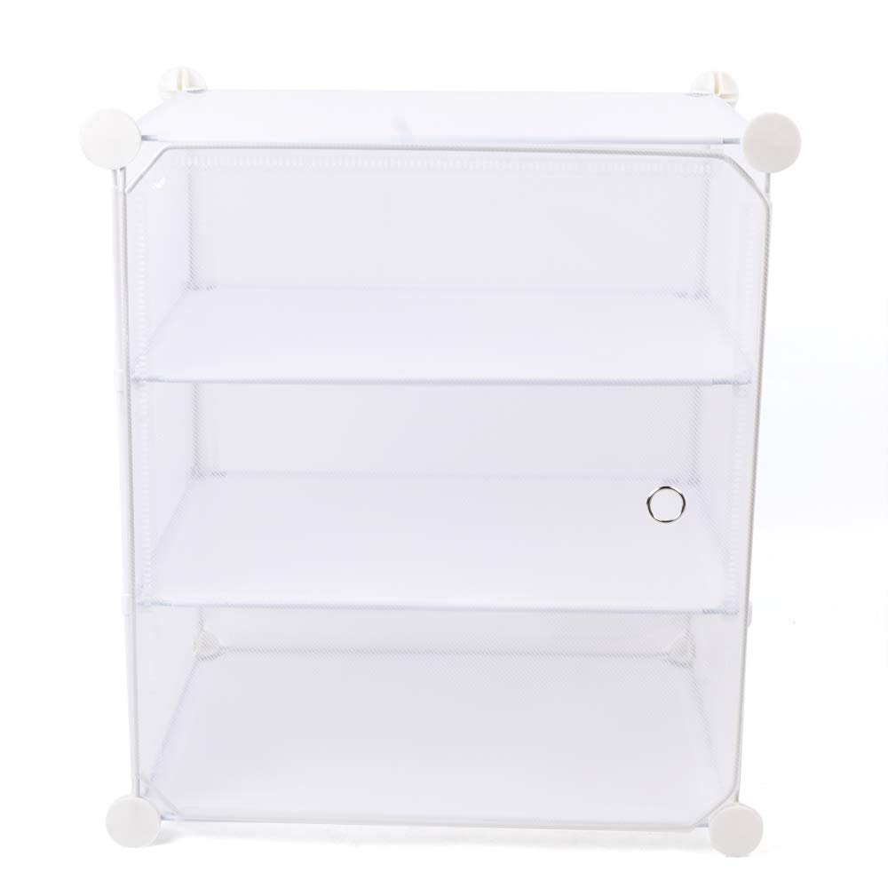 LOYALHEARTDY Plastic Shoe Storage Cabinet with Clear Doors - Stackable Shoe Organizer Holds 72 Pairs, White - Perfect for Closet, Bedroom & Entryway Organization