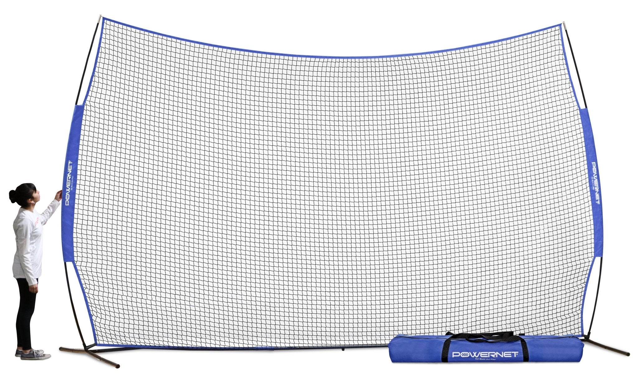 PowerNet 16 ft x 10 ft Sports Barrier Net - Heavy Duty Protective Fence for Baseball, Soccer, Golf Practice | Perfect for Backyard, Field & Training Facilities