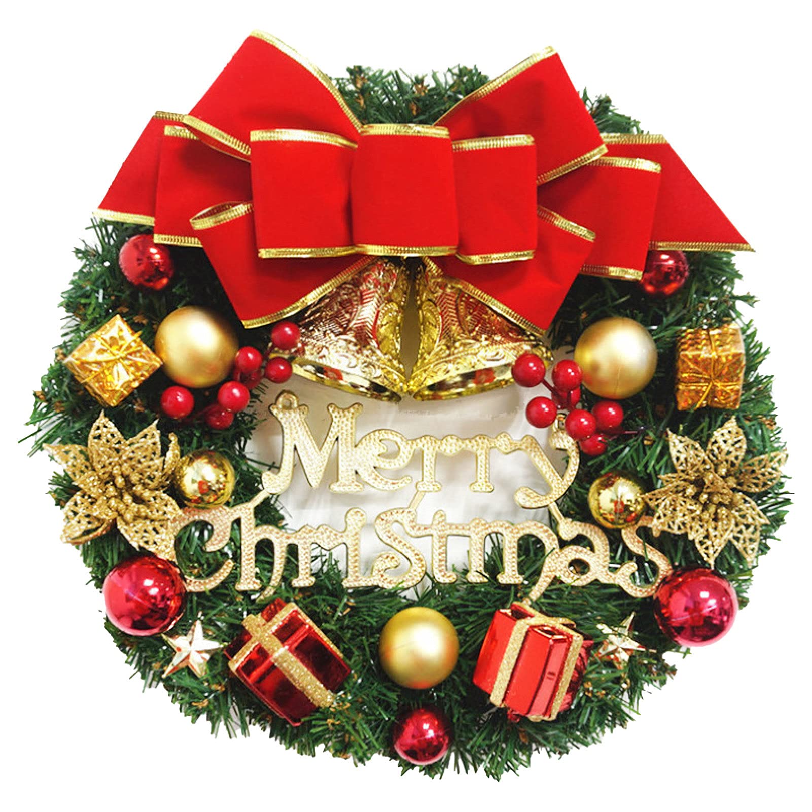 NUZYZ Realistic Faux Silk Flower Wreath - Elegant Christmas Tree Ornament & Fall Door Decoration for Thanksgiving, Holiday Home Décor (Perfect for Front Door, Fireplace Mantel & Seasonal Celebrations)