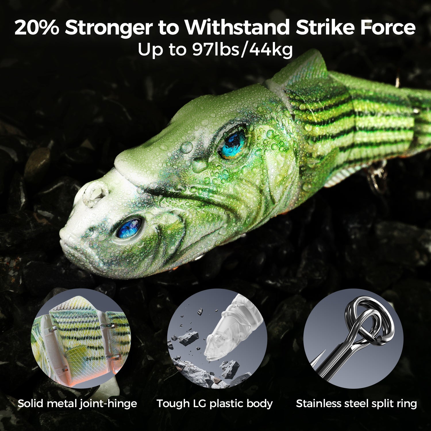 Premium M1 Metal Jointed Swimbait - Realistic Fishing Lure for Bass, Pike & Saltwater - Slow Sink Action for Deep Water & Shore Fishing
