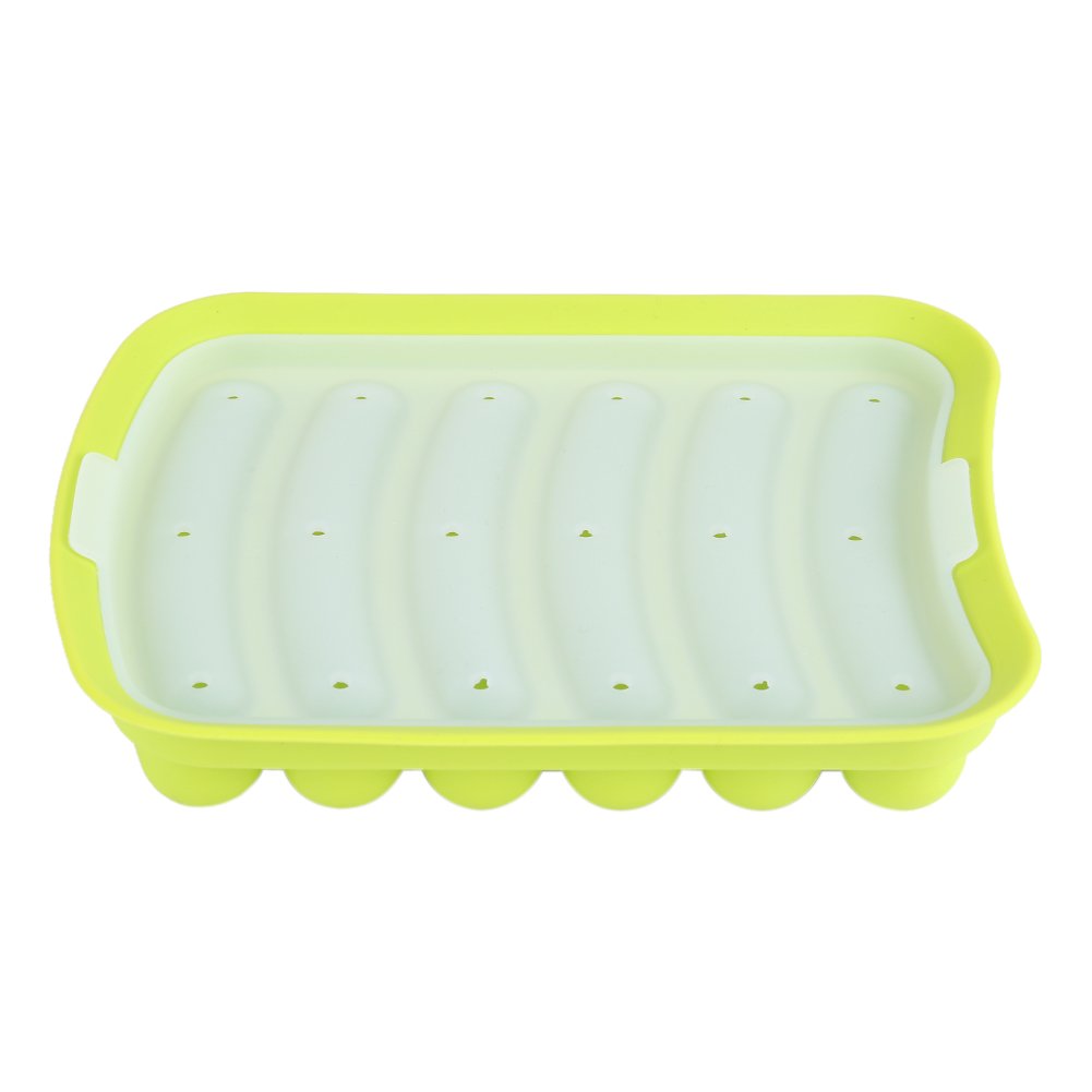 BORDSTRACT 6-Cavity Silicone Sausage Mold for DIY Hot Dogs - Non-Stick Baby Food Maker & Baking Tool (Green) - Perfect for Kids' Snacks, Homemade Treats & Kitchen Baking Accessories