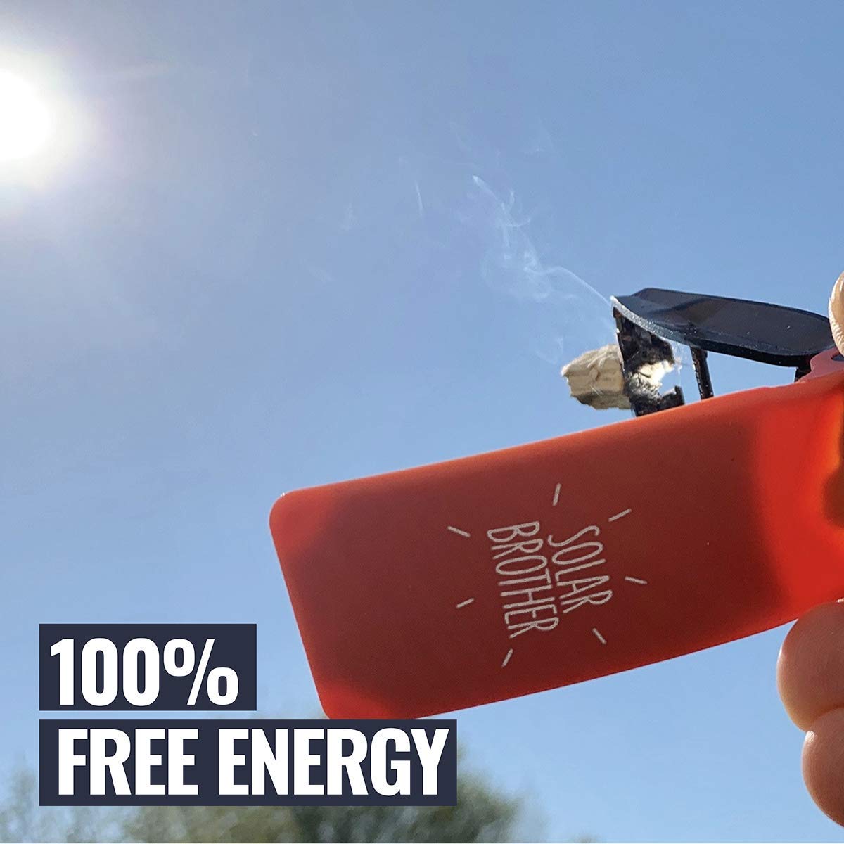 SUNCASE Gear® Solar Lighter - Waterproof, Windproof, Rechargeable Outdoor Survival Fire Starter (Red) - Perfect for Camping, Hiking, Emergency Kits & BBQ Grilling