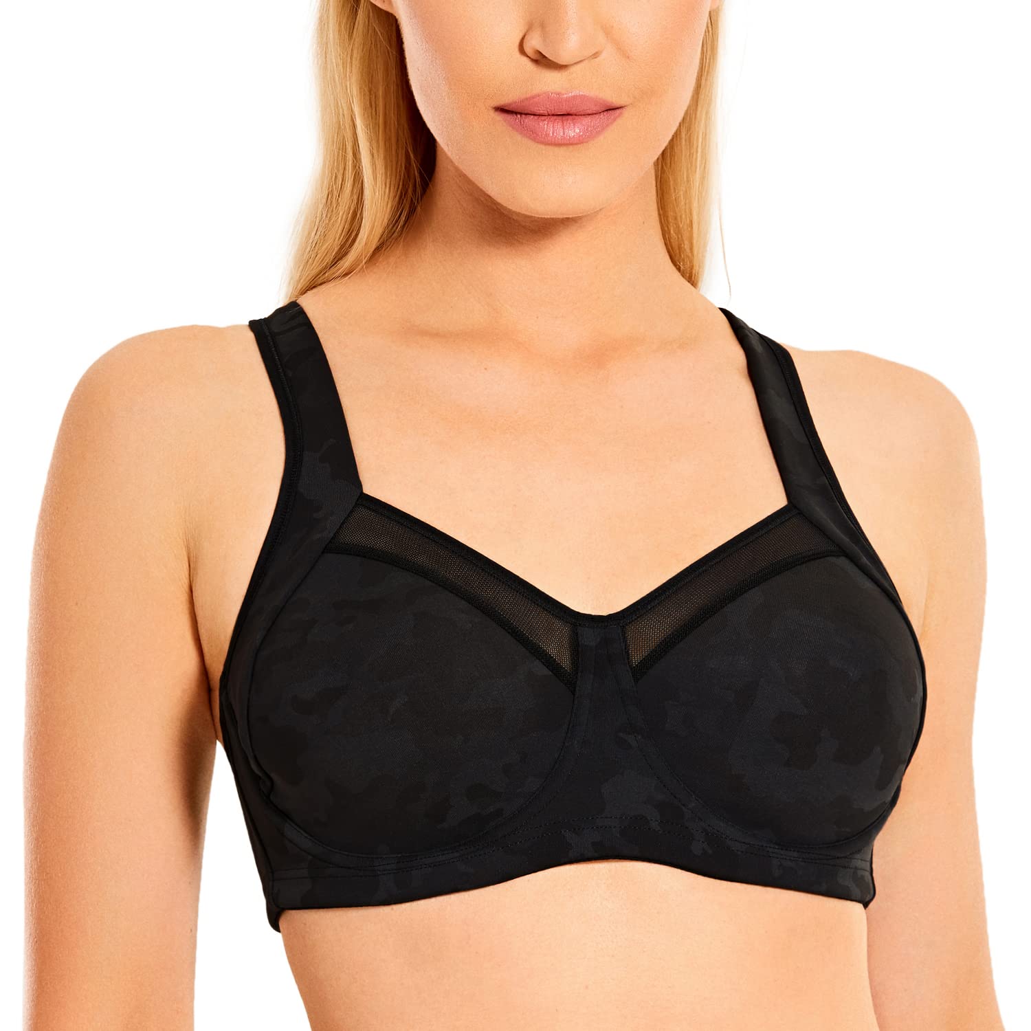 SYROKAN High Impact Sports Bras for Women - Underwire Racerback Workout Bra with Adjustable Straps for Running, Yoga & Gym - No Bounce Support for Active Lifestyles