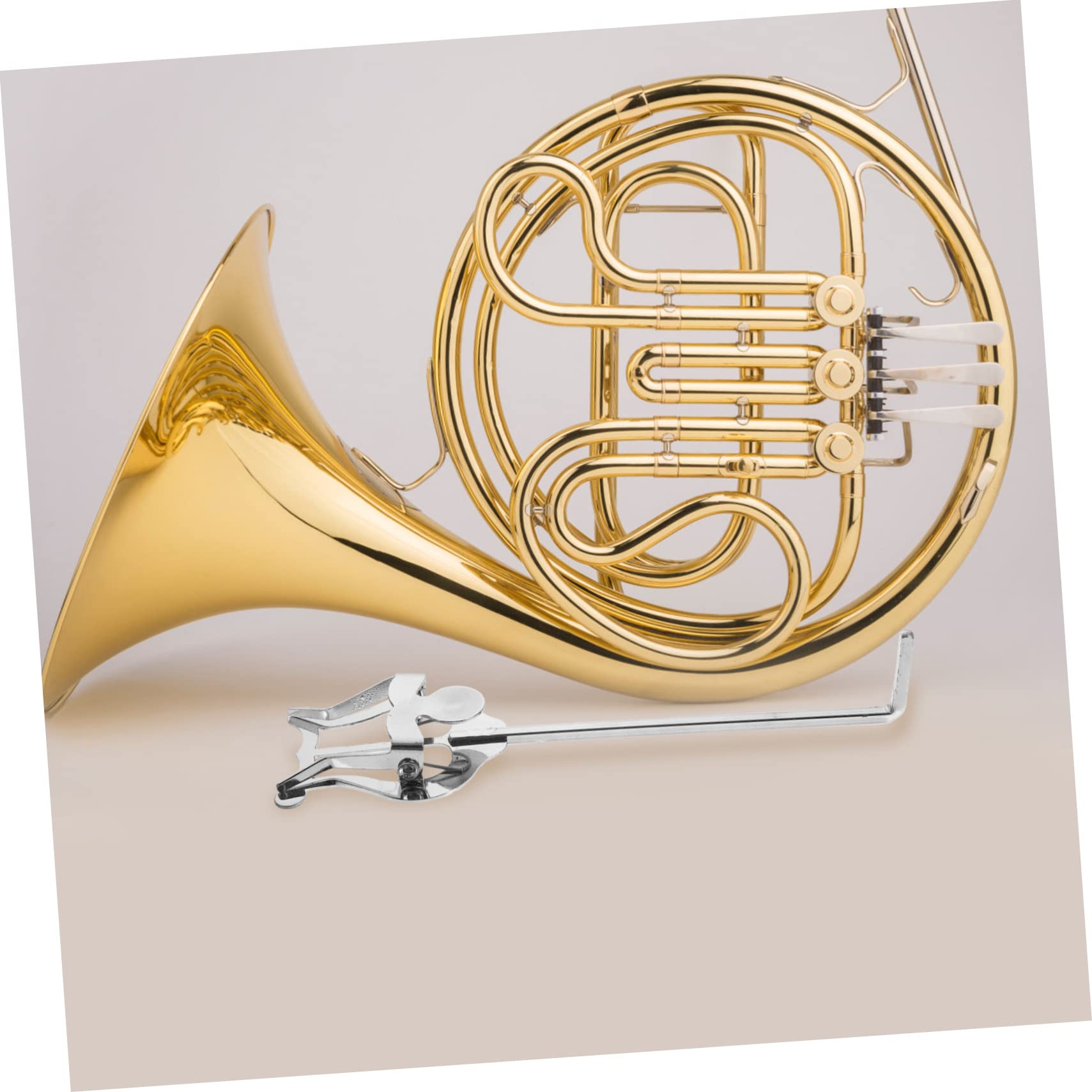 SUPVOX Trumpet Lyre Stand - Portable Sheet Music Holder for Clarinet, French Horn & Marching Band - Durable Iron Silver Clip Book Holder - Perfect for Practice, Performances & Outdoor Concerts