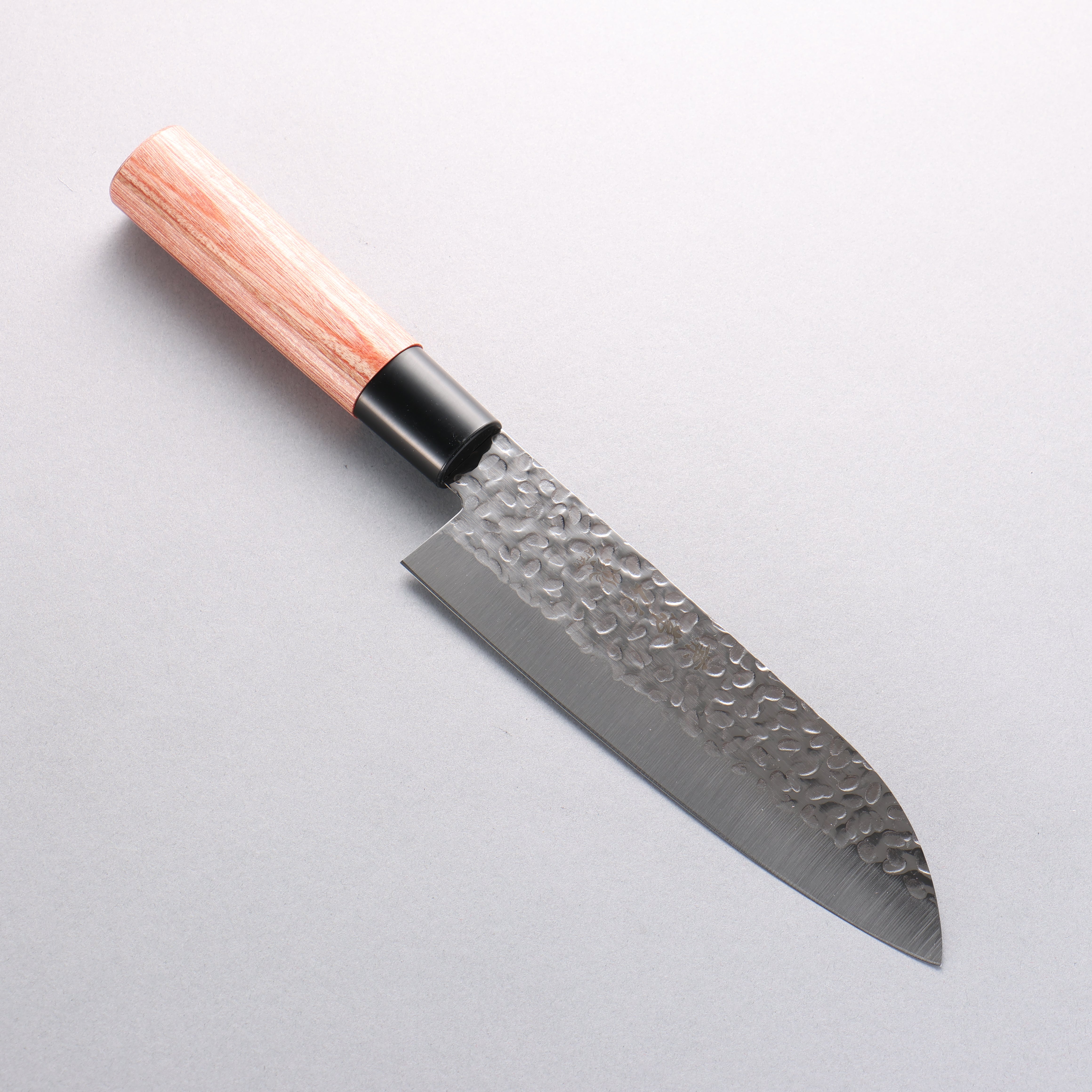 Kanetsune DSR 1K6 Hammered Santoku Knife 165mm with Red Pakka Wood Handle - Premium Japanese Kitchen Knife for Slicing, Dicing & Chopping Vegetables, Fruits & Meat