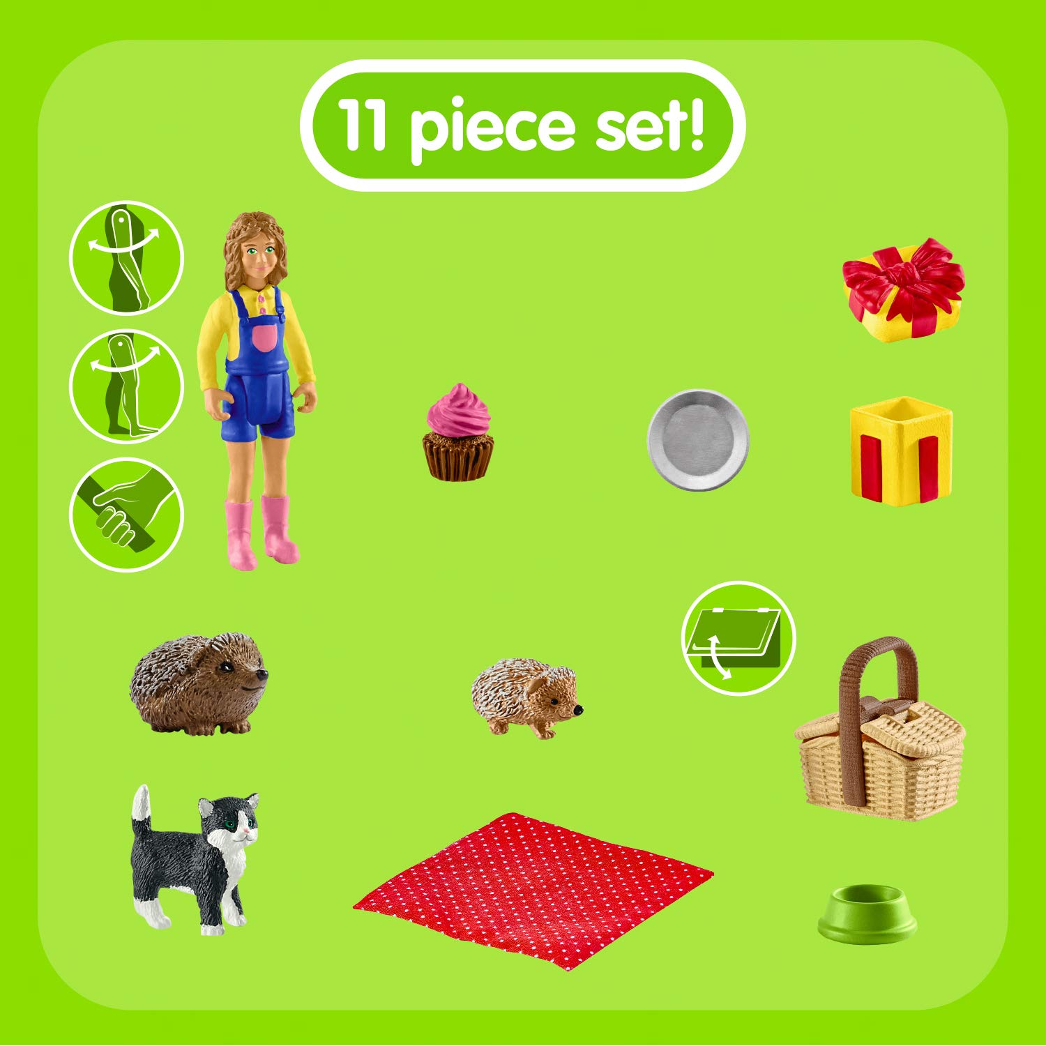Schleich Farm World 10-Piece Farm Animal Toys Set for Kids - Realistic Baby Animal Figures, Educational Playset for Birthday & Picnic | Perfect for Pretend Play, Farm-Themed Parties & Early Learning