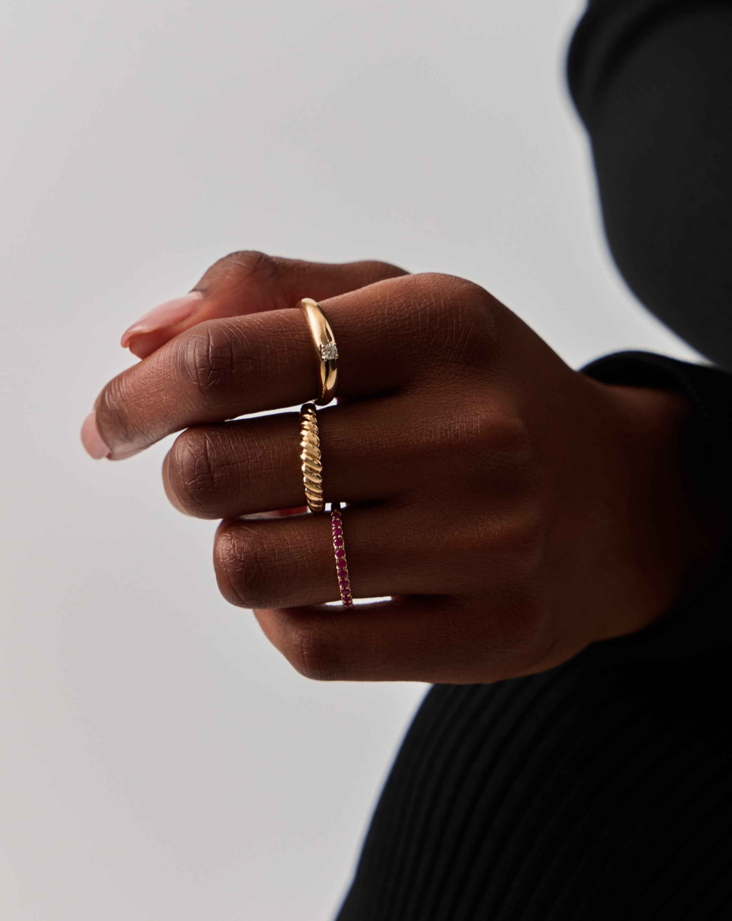14K Solid Gold Half Eternity Ruby Ring for Women - Genuine Ruby Wedding Band, Anniversary Gift, Valentine's Day Jewelry - Perfect for Engagement, Proposal & Special Occasions
