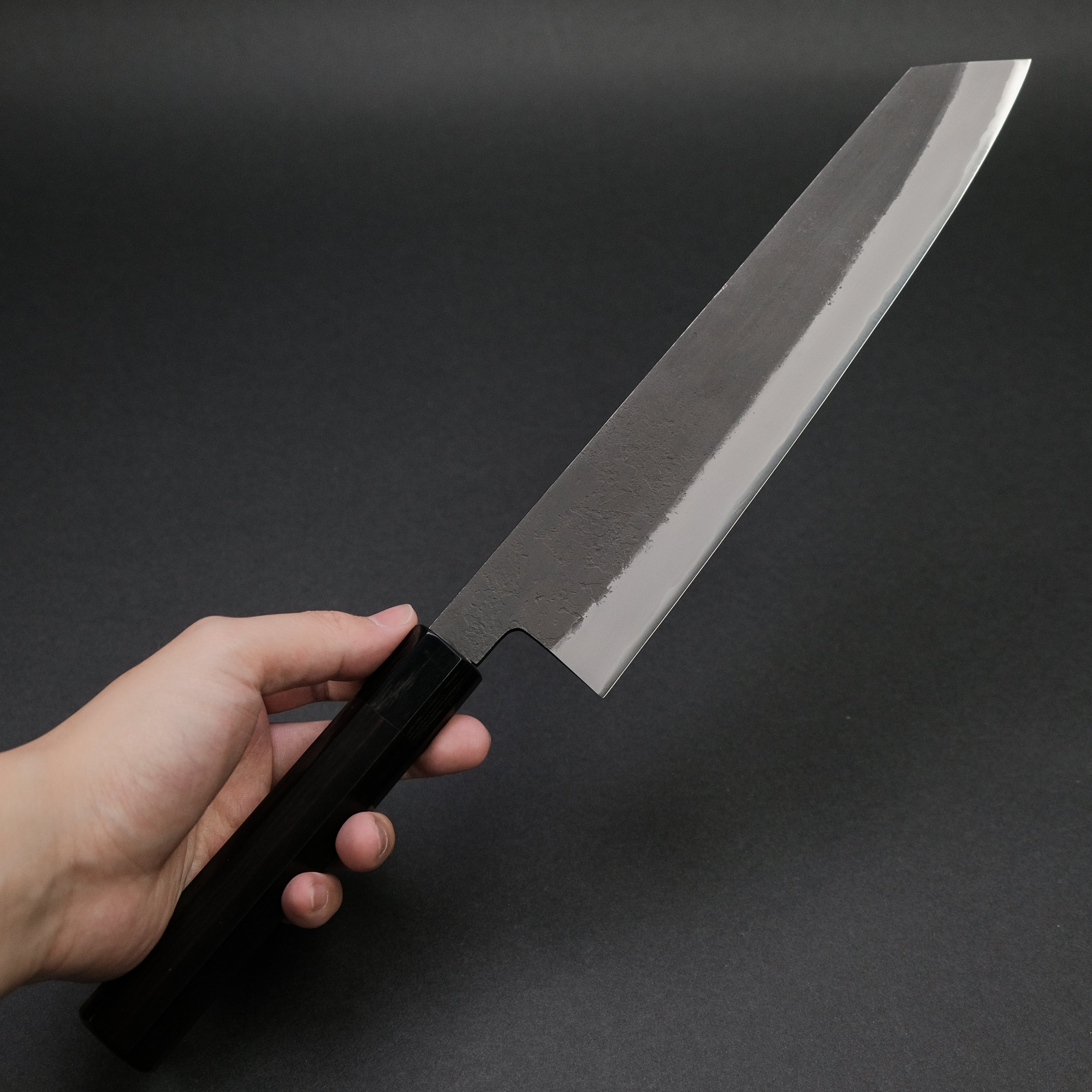 Premium 240mm Mutsumi Blue Super Kurouchi Nashiji Kiritsuke Knife with Ebony Handle - Japanese Chef's Knife for Slicing, Dicing & Precision Cutting