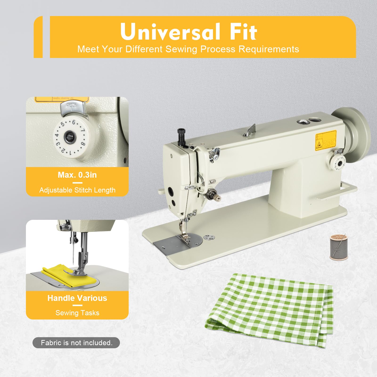 Heavy Duty Industrial Sewing Machine for Thick Materials - 3000 SPM High Speed Lockstitch Leather Sewing Machine for Garment & Tailor Shops - Perfect for Leather, Canvas, Denim & Upholstery Projects