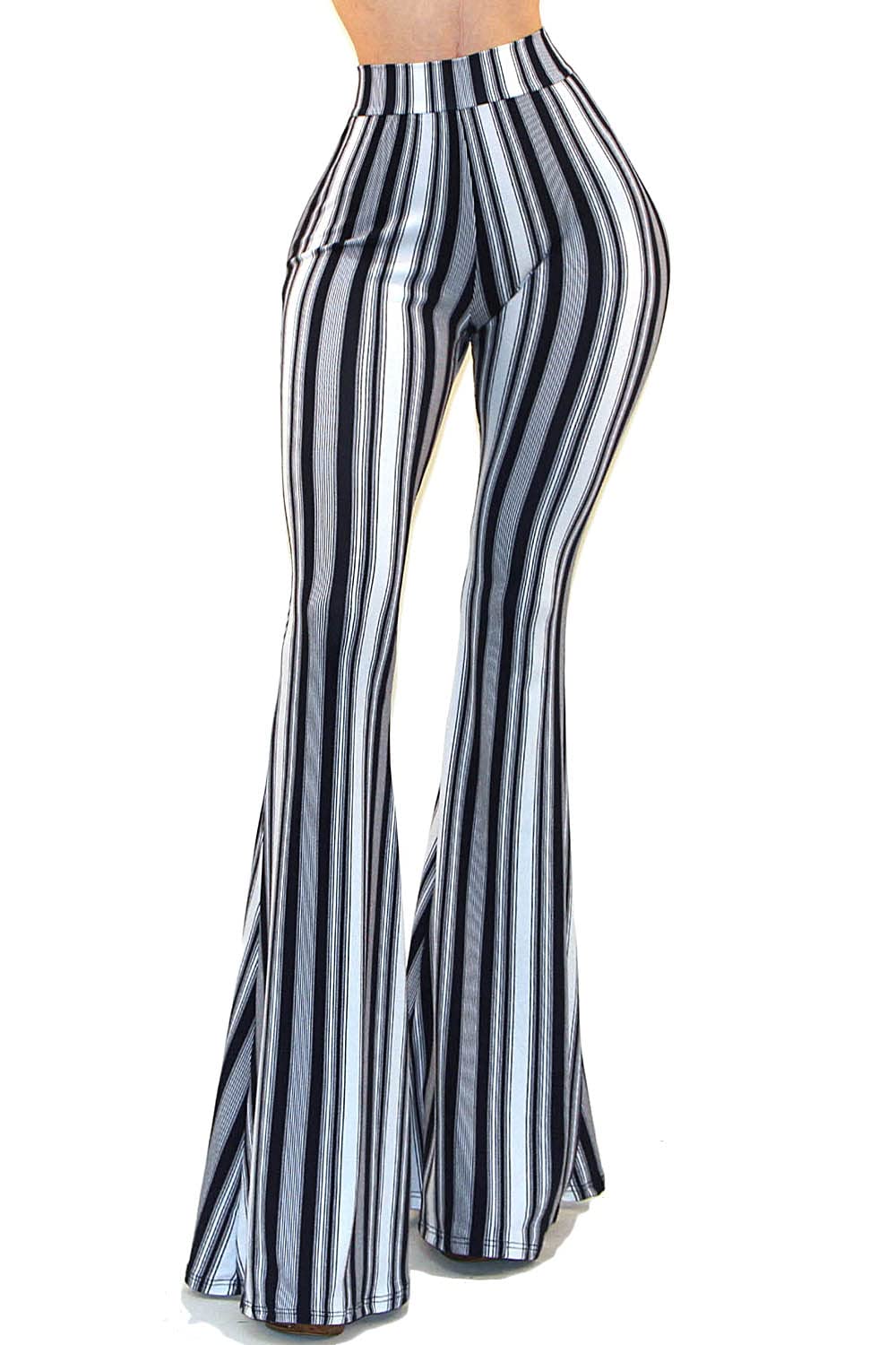Vivicastle Women's Boho Wide Leg Flare Bell Bottom Pants - USA Hippie Style Solid Color Casual Pants for Music Festivals & Beach Vacations