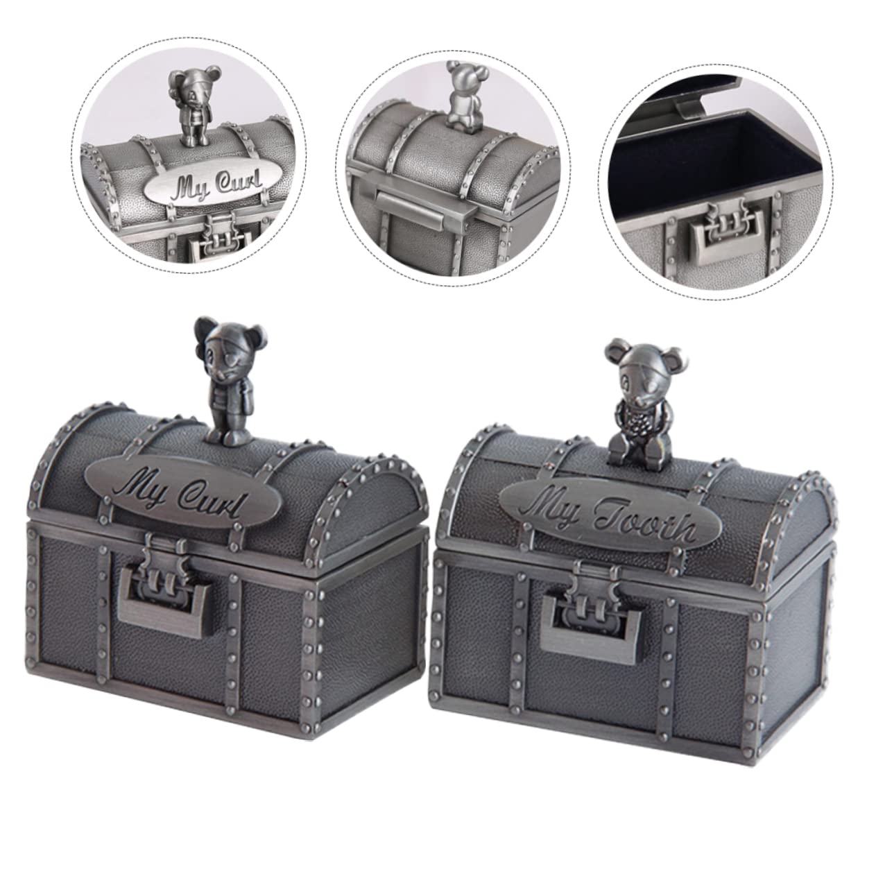 8-Piece Tooth Fairy Keepsake Box Set - Alloy Tooth Storage Containers for Kids Baby Teeth Collection | Perfect for Tooth Fairy Gifts, Memory Preservation & Dental Milestones