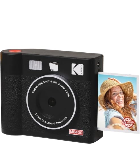KODAK Mini Shot 4 Era Instant Digital Camera & Photo Printer - 4x4 Prints, Bluetooth Connectivity, Built-in Templates (Camera + Photo Paper Included) - Perfect for Travel, Parties, and DIY Scrapbooking