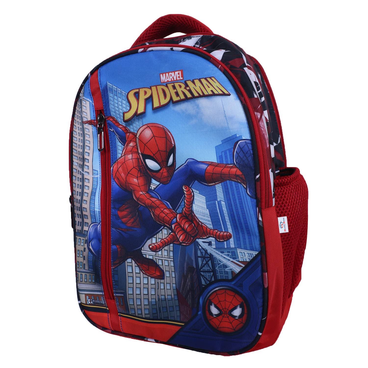 Marvel Spiderman Backpack for Kids - 4 Compartment School Bag with Zipper Closure | Durable Travel Backpack for Boys | Perfect for School, Hiking & Daily Use (Red)