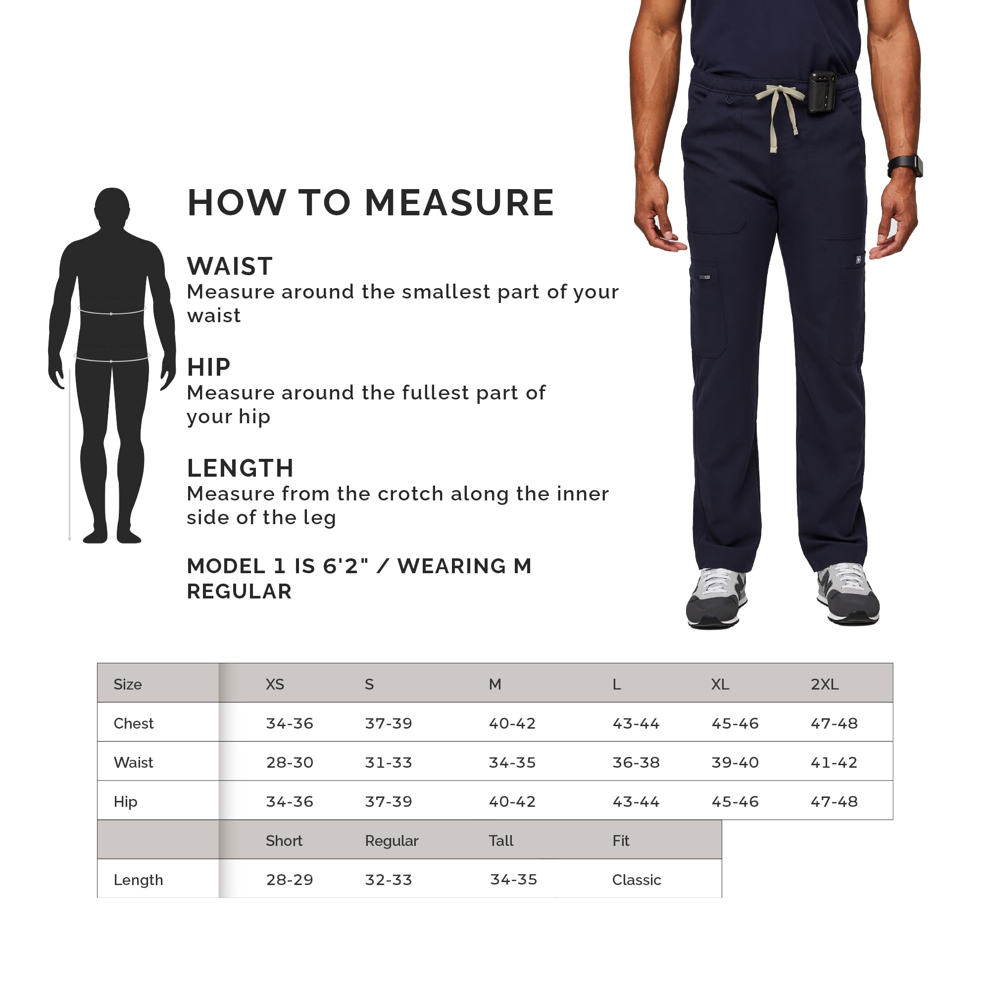 FIGS Cairo Cargo Scrub Pants for Men - Classic Straight Leg Medical Pants with 9 Pockets, 4-Way Stretch & Anti-Wrinkle Fabric | Comfortable Workwear for Doctors, Nurses & Healthcare Professionals | Perfect for Hospital Shifts, Clinics & Long Work Hours