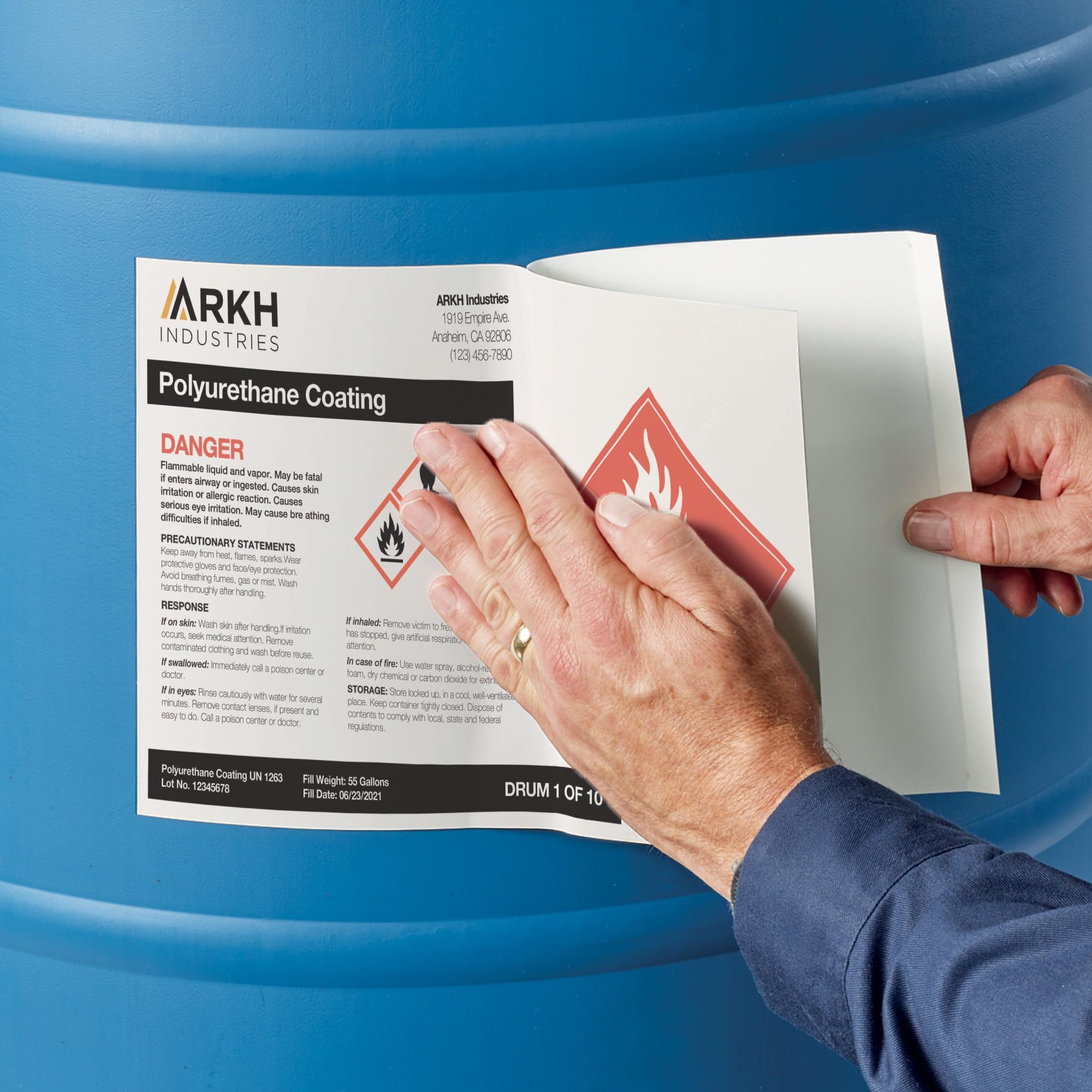 Avery UltraDuty GHS Chemical Labels for Laser Printers - Waterproof & UV Resistant - 8.5 x 11 Inches - 50 Pack (60501) - Ideal for Chemical Containers, Safety Compliance & Hazardous Material Labeling