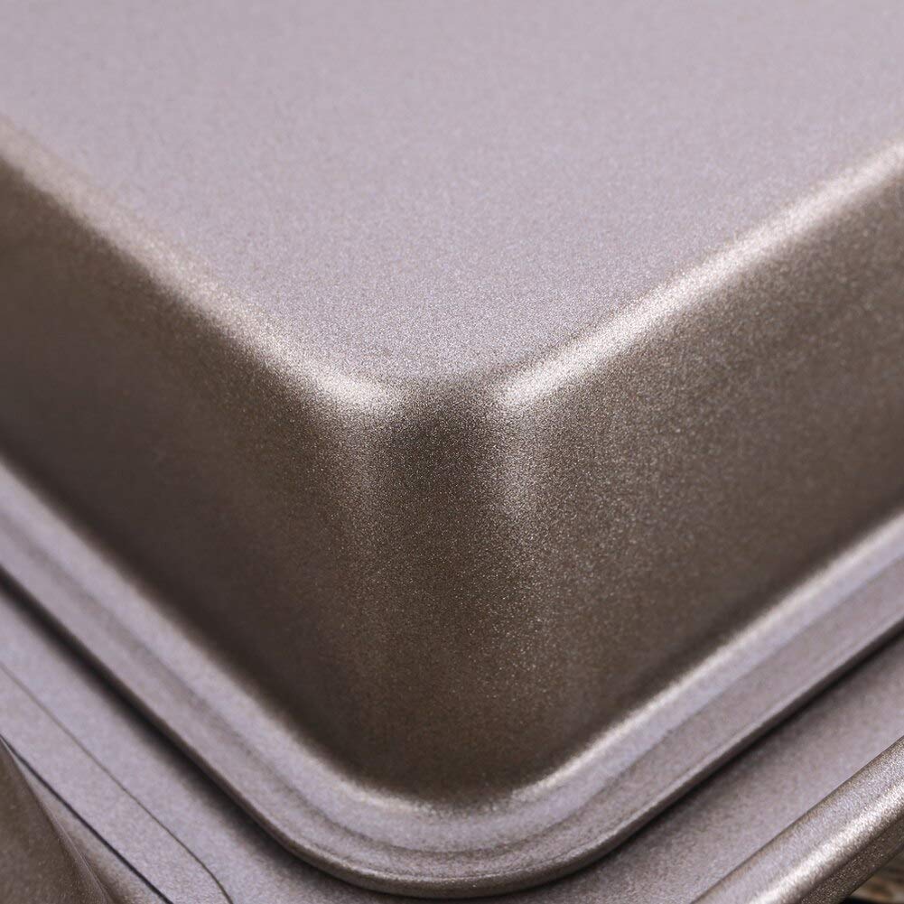Zollyss Non-Stick Square Baking Pan - 6-Cavity Carbon Steel Mold for Bread, Cake, Fondant, Cookies & Tarts - Durable Bakeware Tool (Black, Pack of 1) - Perfect for Home Baking, Party Desserts & Holiday Treats