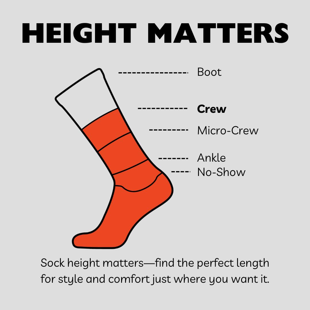 GRIP6 Merino Wool Crew Socks for Hiking & Outdoor - Lightweight USA-Made Wool Socks for Men & Women - Perfect for Camping, Backpacking & Daily Wear