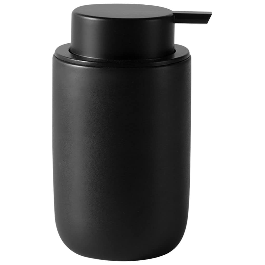 Refillable Foaming Hand Soap Dispenser 260ML - Ceramic Bathroom & Kitchen Lotion Pump for Soap, Shampoo, Body Wash & Shower Gel - Black (14x8x8cm) - Perfect for Home, Office & Guest Bathrooms