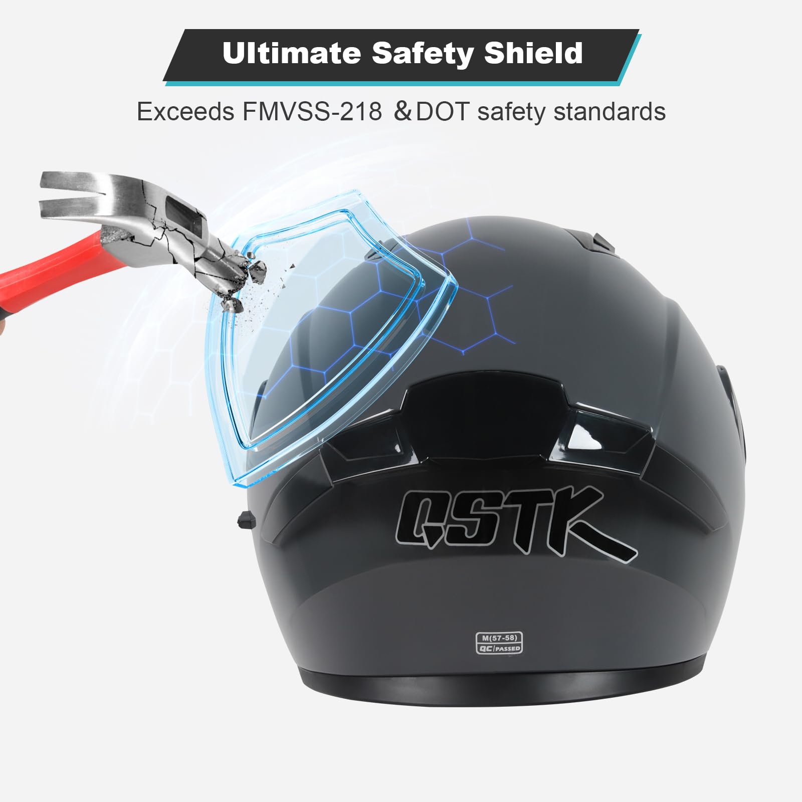 DOT Approved Full Face Motorcycle Helmet for Men & Women - ATV, Dirt Bike, Motocross & Street Riding - Includes Gloves & Mask for Ultimate Protection