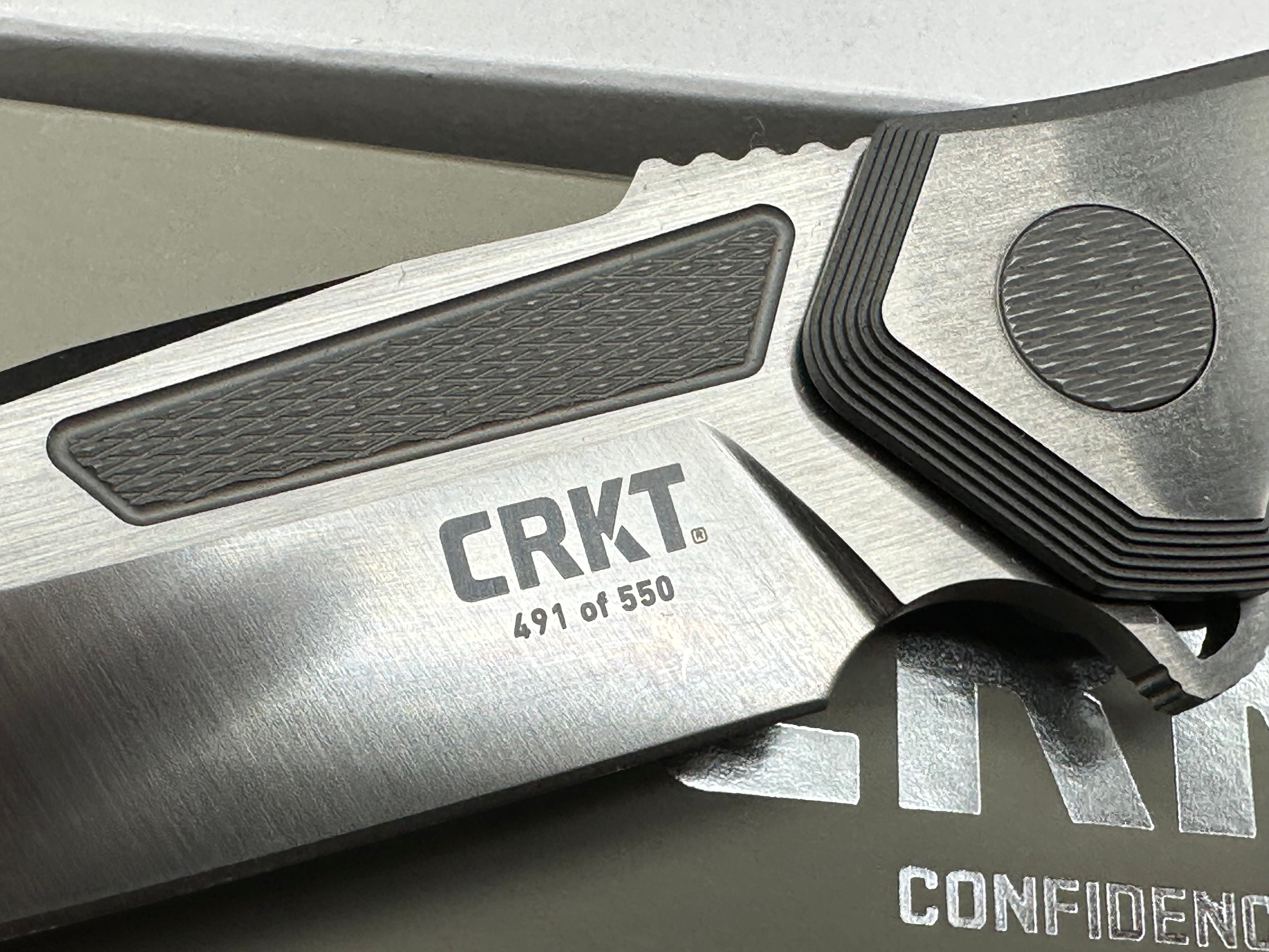 CRKT Panache Folding Knife - Ken Onion Design, Limited Edition 491/550, CTS XHP Stainless Steel Blade, Titanium Handle with Carbon Fiber Inlays - EDC, Outdoor, Camping & Survival Gear