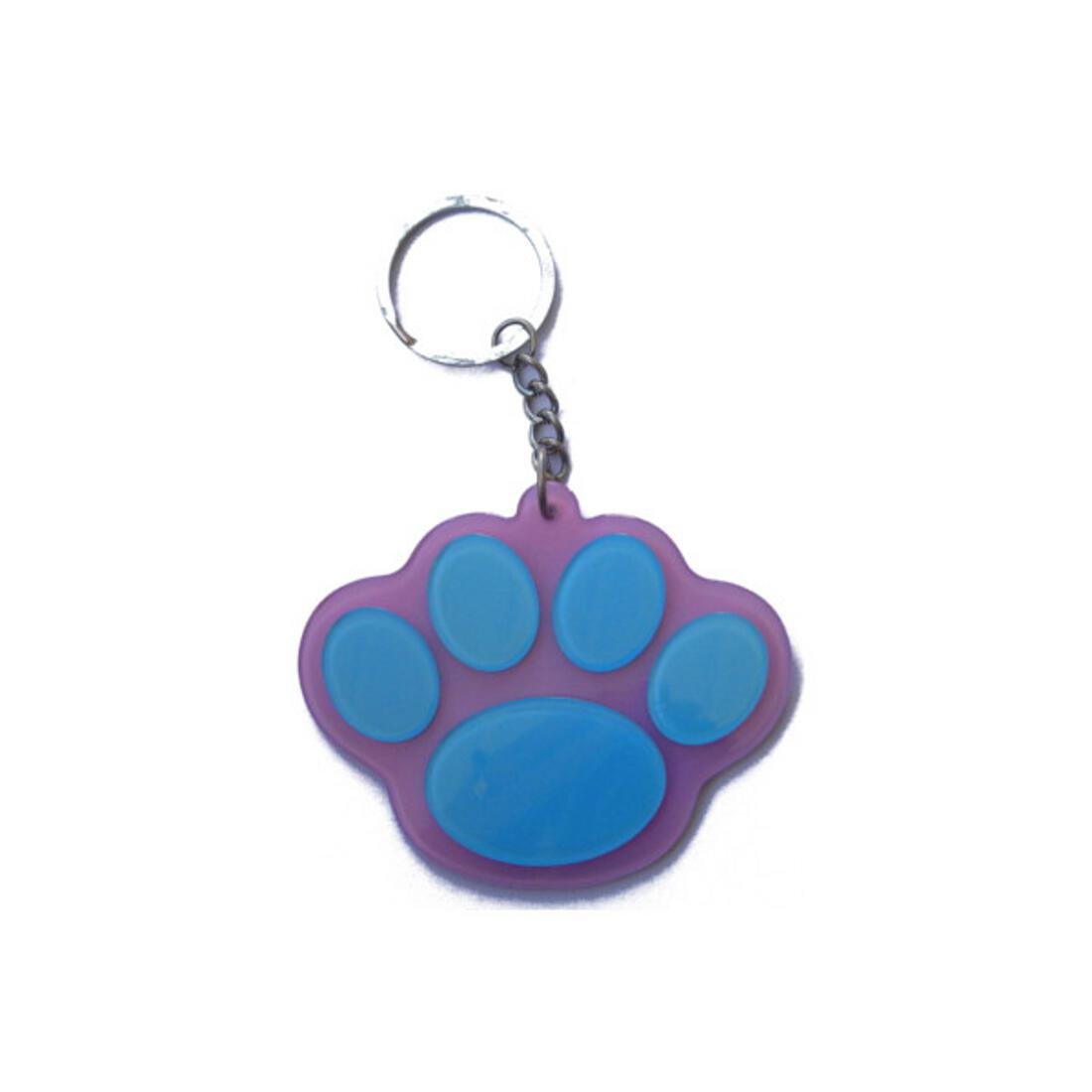 Paw Print Mirror Keychain - Cute Pet Accessory for Dog & Cat Lovers - Perfect for Keyrings, Bags & Gifts (Keshet Accessories)