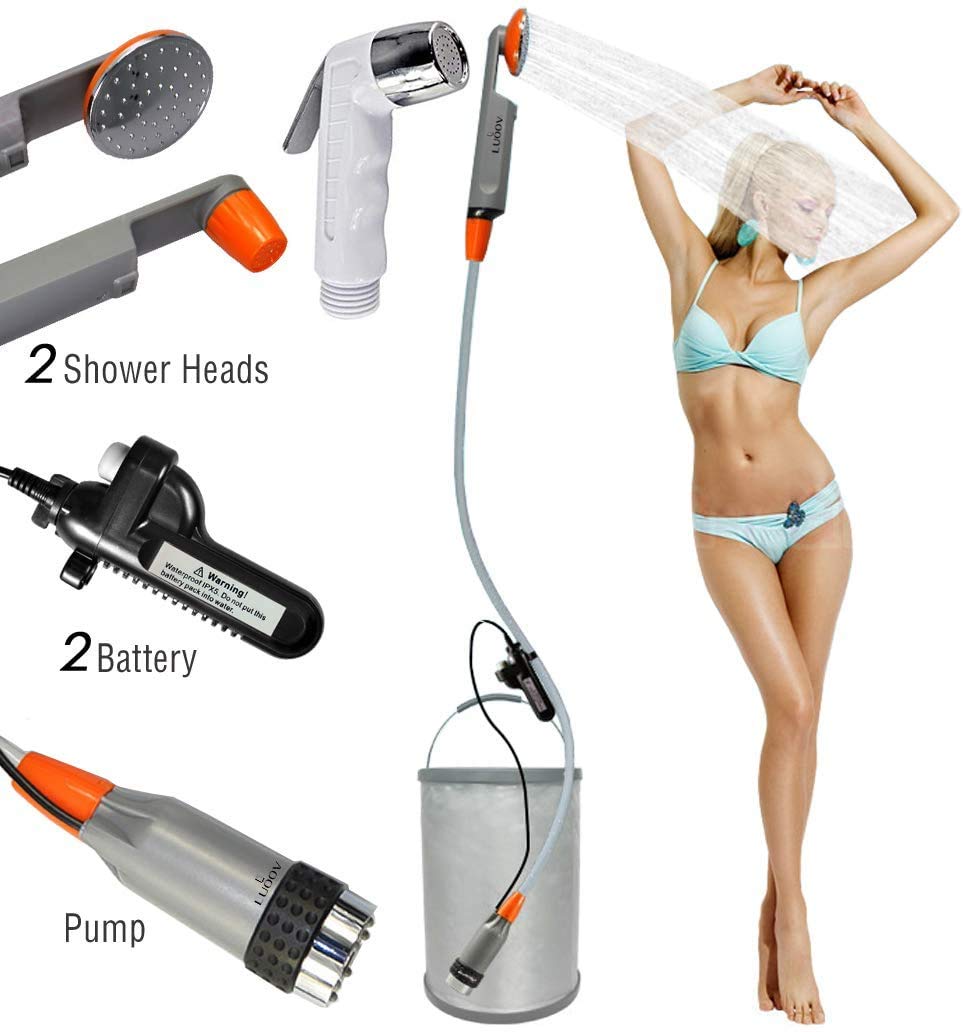 Portable Bidet & Travel Shower Kit - Handheld Bidet Sprayer, Outdoor Electric Shower Pump with 2200mAh Rechargeable Battery - Perfect for Camping, RV Trips & Emergency Hygiene Needs
