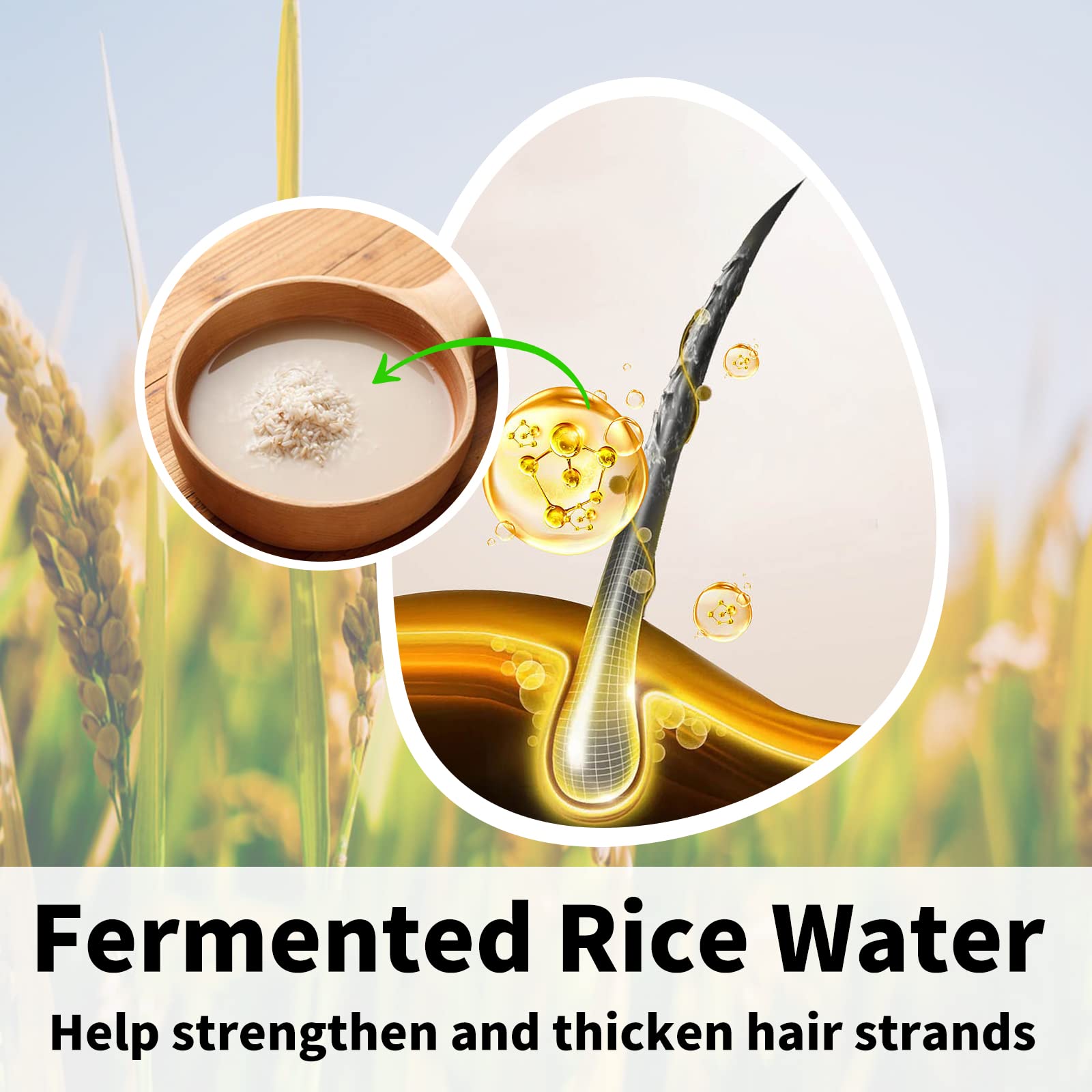 Natural Rice Water Shampoo Bar & Conditioner Set for Hair Growth - Sulfate & Paraben Free, Strengthens Thinning Hair for Men & Women | Perfect for Daily Hair Care & Travel