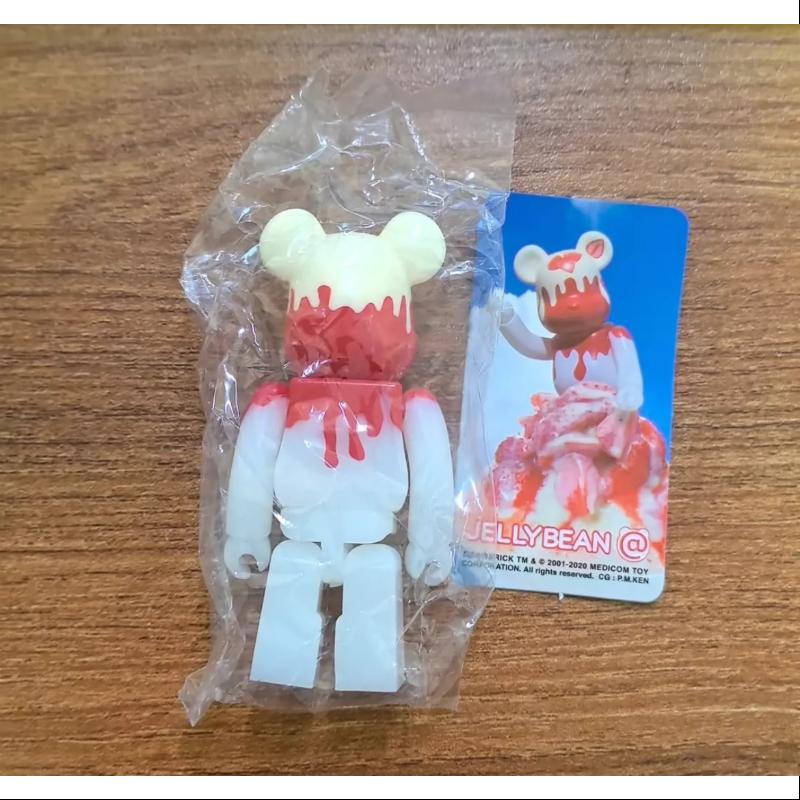 Bearbrick Series 40 JELLYBEAN Strawberry Shortcake 100% Collectible Figure - Limited Edition Vinyl Art Toy for Display & Gift Giving - Perfect for Anime Fans, Toy Collectors and Home Decor
