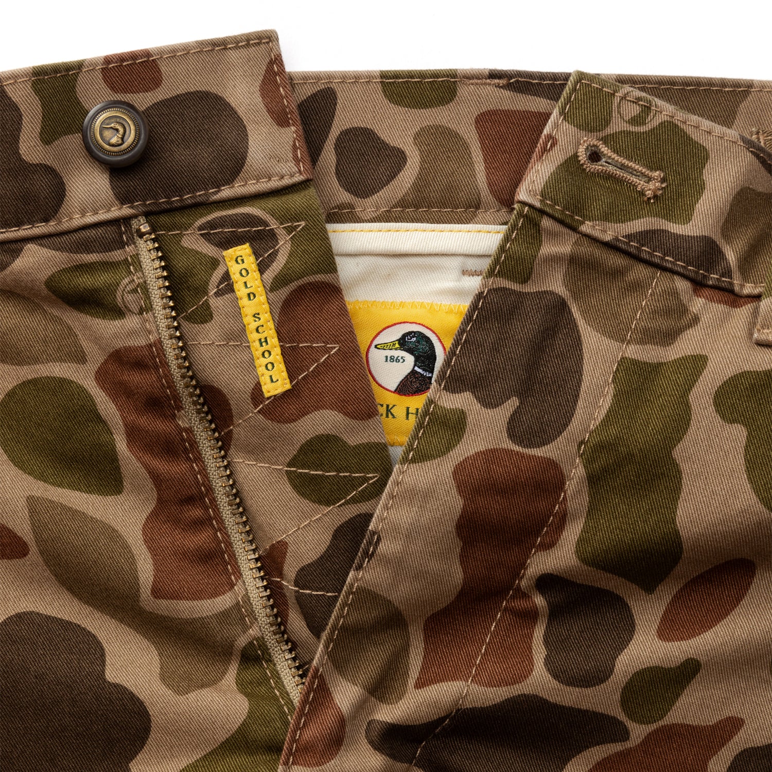 Classic Fit Gold School Chino Pants for Men - Toasted Khaki Camo Casual Trousers | Comfortable & Stylish for School, Work & Everyday Wear