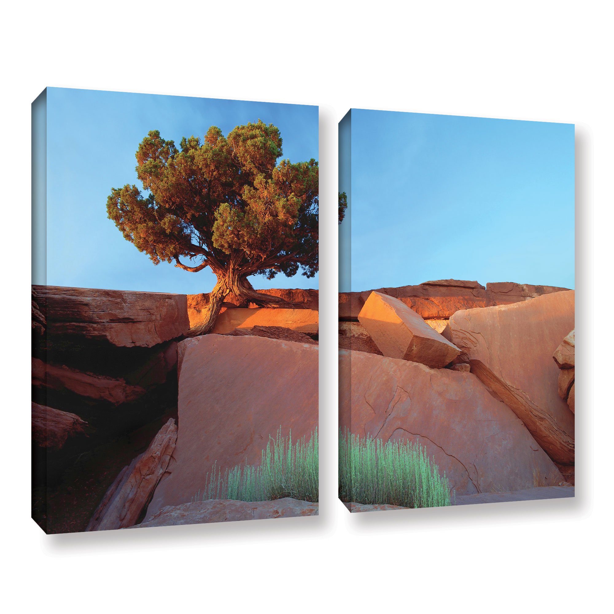 ArtWall Dean Uhlinger 2-Piece Dead Horse Point Landscape Canvas Wall Art Set - 36x48 Inch Gallery Wrapped Ready to Hang - Perfect for Living Room, Bedroom or Office Decor