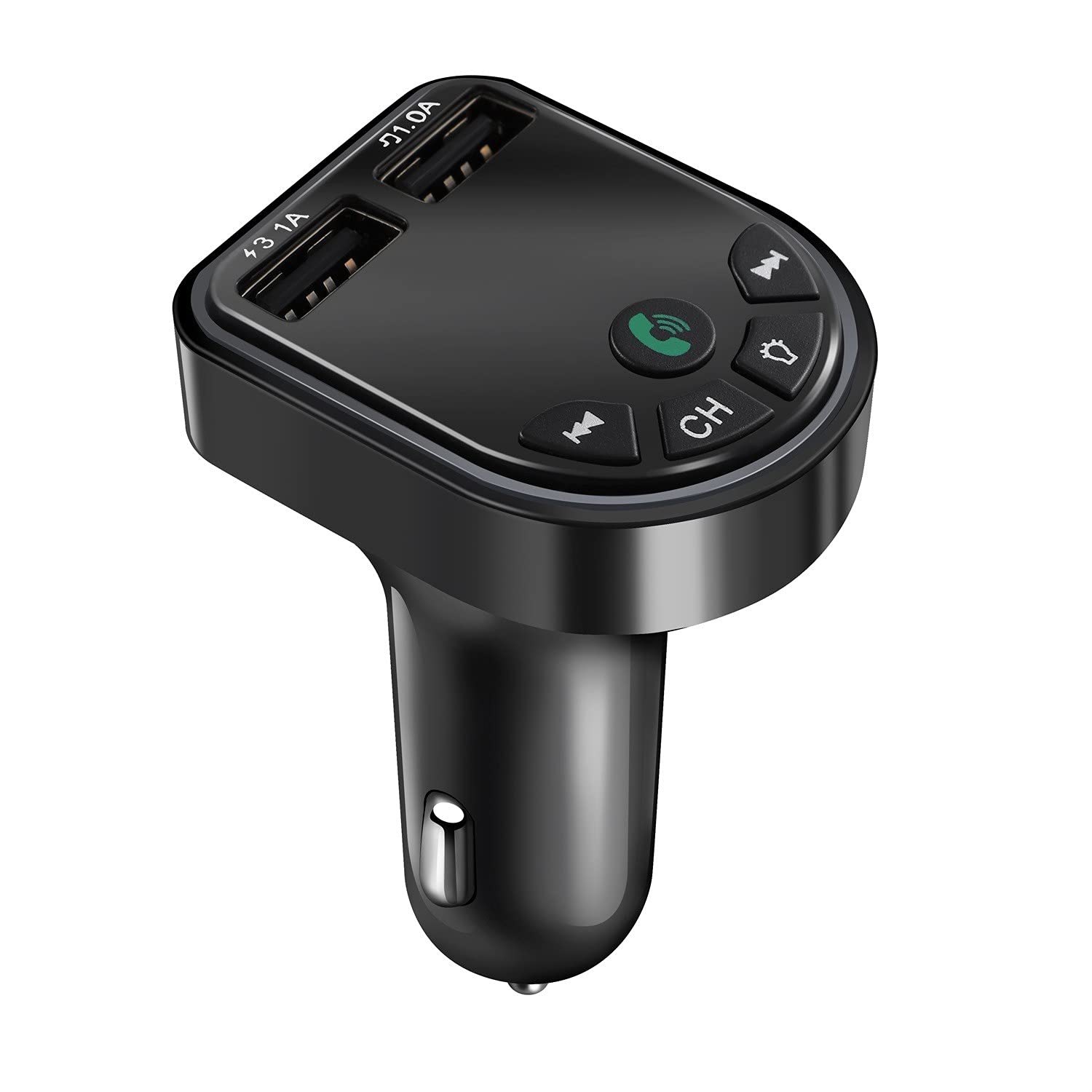 5.0 Bluetooth FM Transmitter for Car with Colorful MP3 Display & LED Lights - Wireless Audio Adapter, Hands-Free Calling & USB Charger - Perfect for Road Trips, Commuting & Music Lovers (Black)