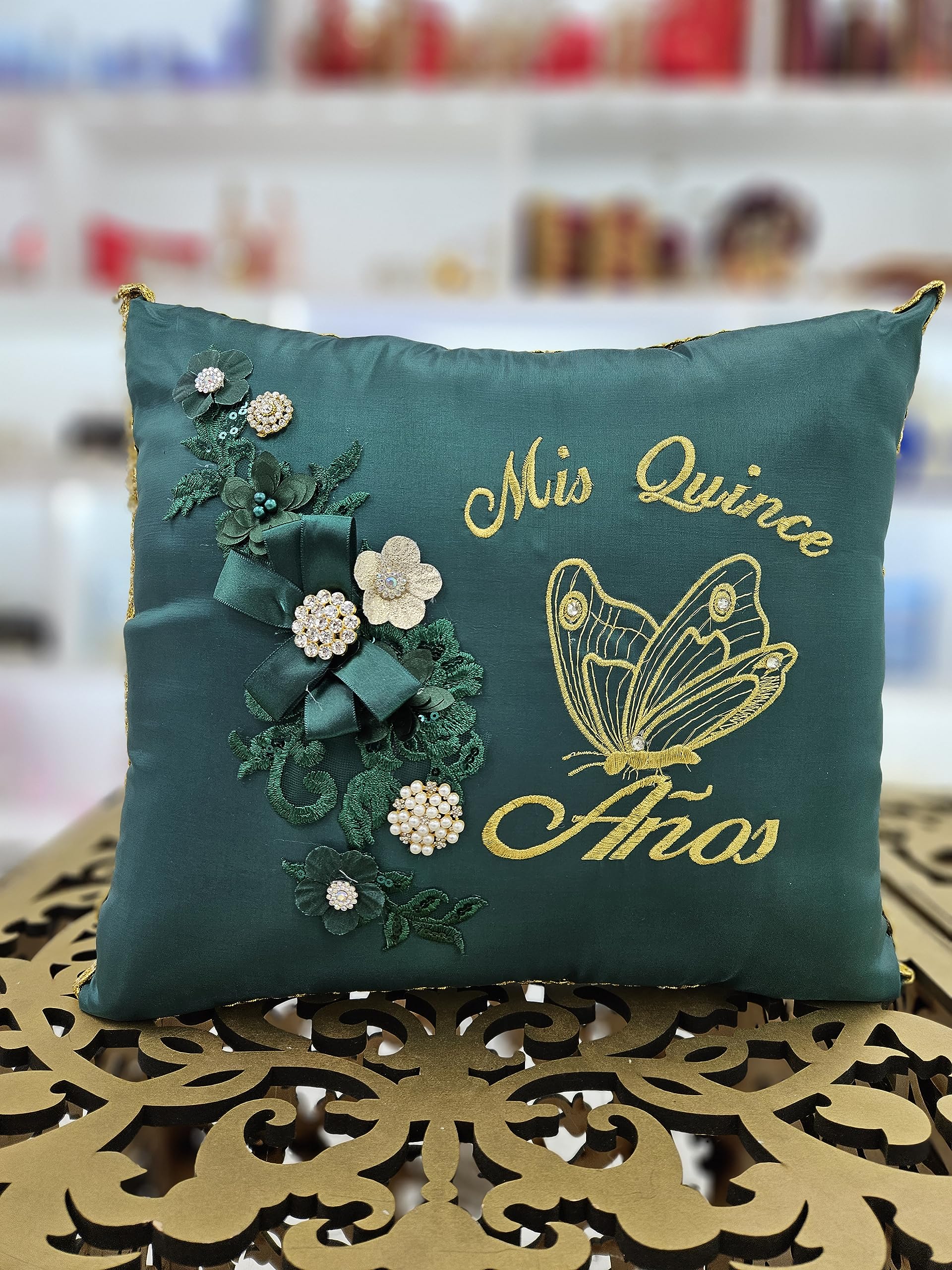 Custom Made Quinceañera Guest Book Pillow - Butterfly Theme (Mariposa) Sweet 16 Accessories Set - Perfect for Quinceañeras, Birthday Decorations & Gift Ideas (A&C Quinceañeras and More)