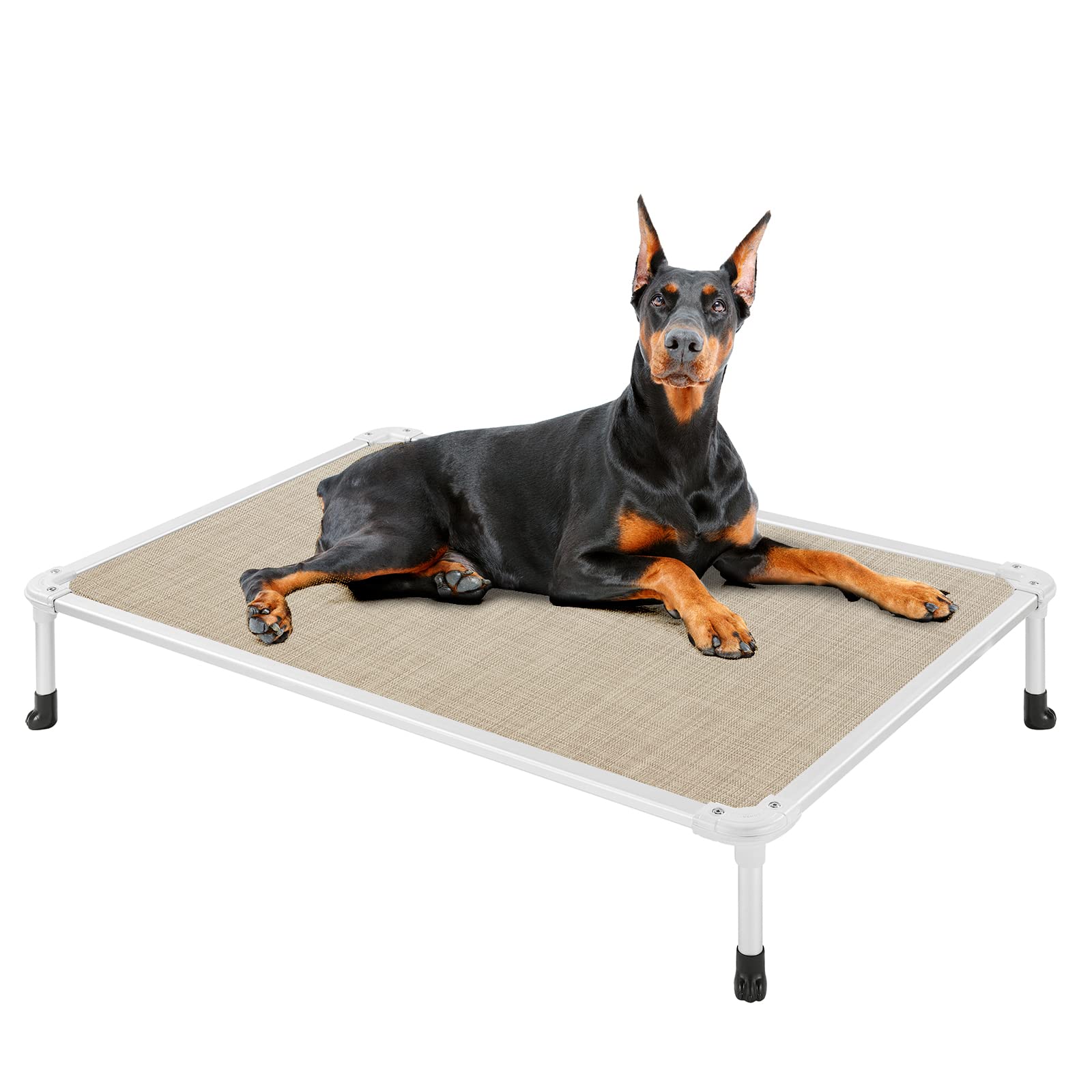 Veehoo Chew Proof Raised Dog Bed - Cooling Pet Cot with Aluminum Frame for Indoor/Outdoor Use - Perfect for Hot Weather & Active Dogs