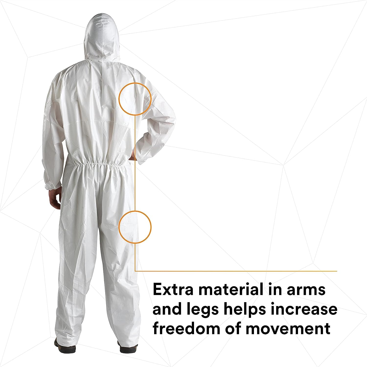 3M Disposable Protective Coverall - Pack of 20 White Hooded Coveralls with Elastic Cuffs & Two-Way Zipper | Antistatic, Paint & Coating Protection, Food Safe | Medium Size 4510-M | Ideal for Painting, Construction, Food Processing & Industrial Safety Work