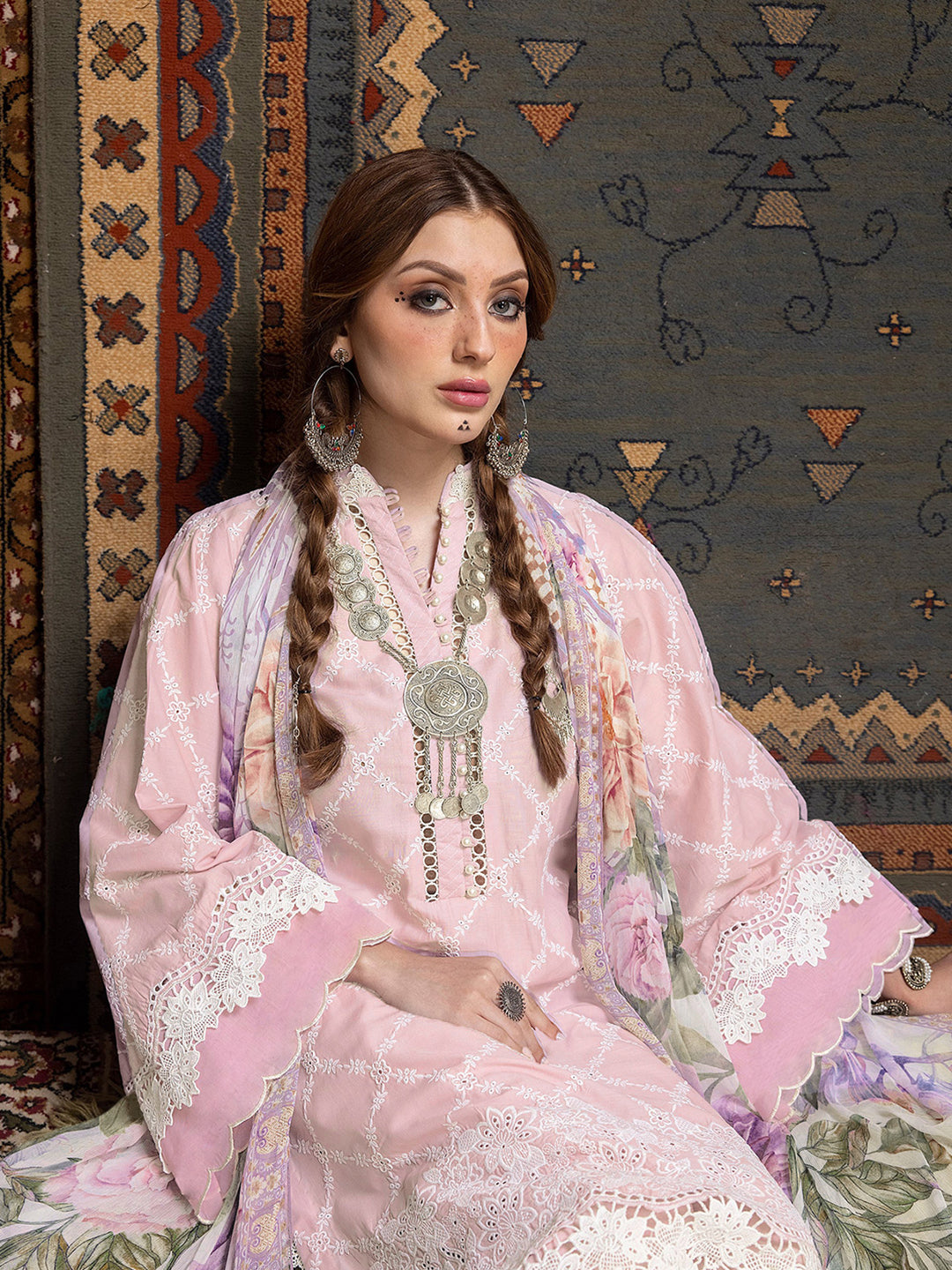 Elegant Baby Pink Designer Semi-Stitched Pant Suit with Exquisite Embroidery - Perfect for Weddings, Parties & Special Occasions