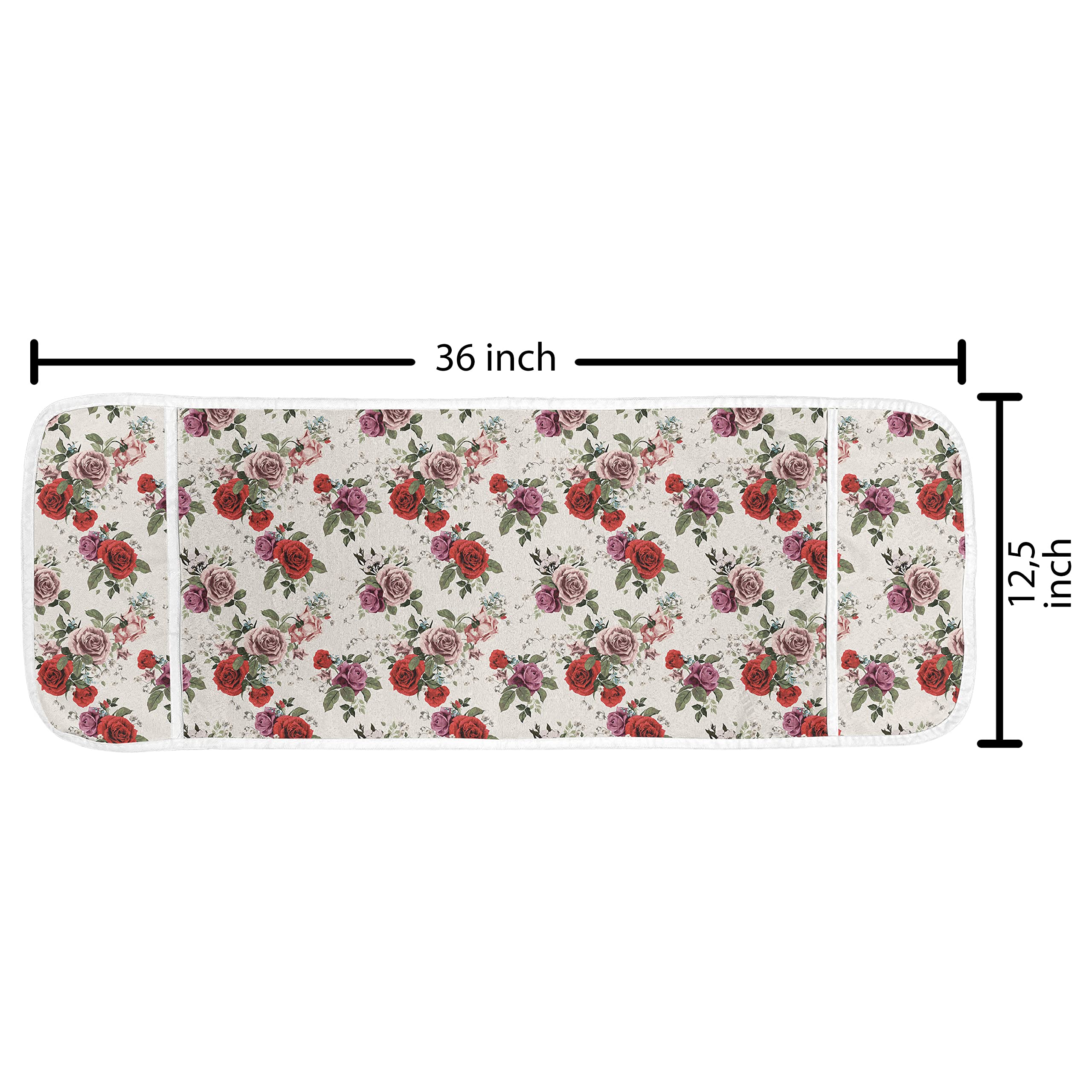 Ambesonne Floral Microwave Cover - Waterproof Kitchen Organizer with Pockets, 36