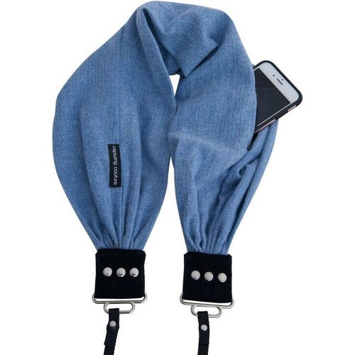 Denim Blue Pocket Scarf Strap - Fashionable Camera Accessory for DSLR & Mirrorless Cameras - Perfect for Travel, Street Photography & Fashion Shoots