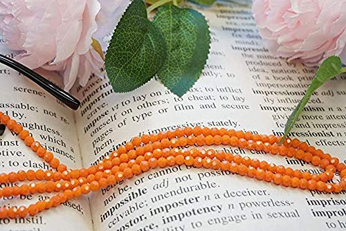 Manbhar Gems - Anti-Lost Beaded Mask Lanyard for Women & Men | Unisex Eyeglasses & Reading Glasses Holder | 74CM Crystal Glass Beads Face Mask Chain (Orange) | Perfect for Work, Travel & Daily Use