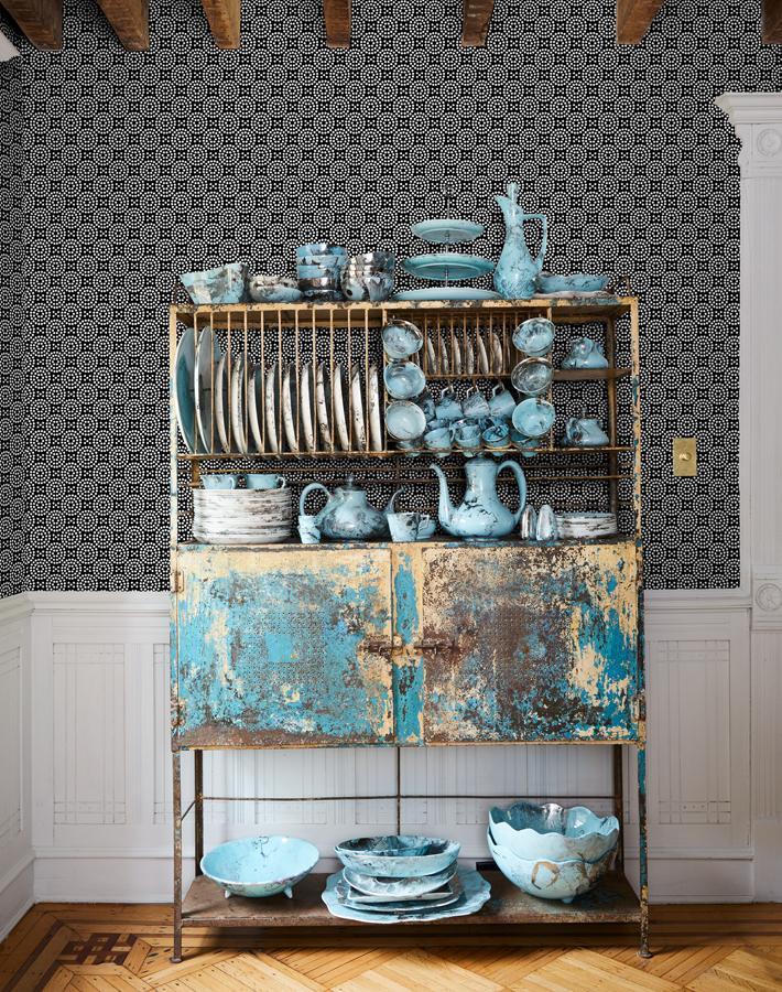 Wallshoppe 'Dot Dot' Onyx Wallpaper - Modern Peel & Stick Wallpaper for Bedroom, Living Room, and Office Decor