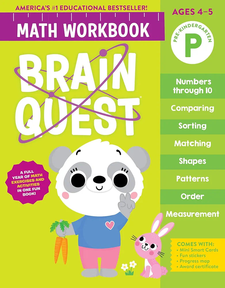 Brain Quest Math Workbook for Pre-Kindergarten - Fun Learning Activities for Kids at Home & School