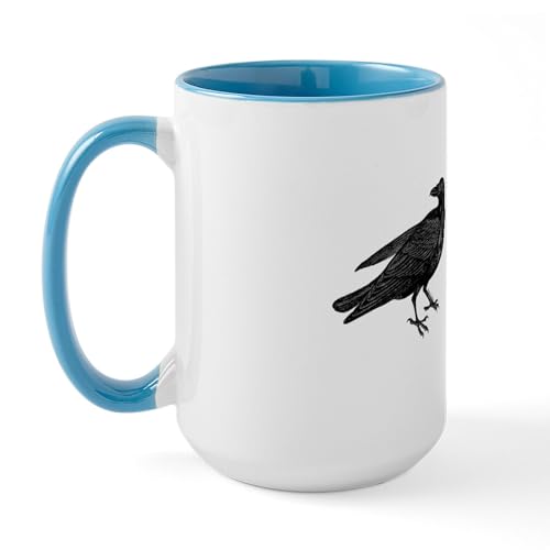 White/Blue Inside - Crow Mug Large Mug