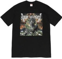 Supreme Dragon Graphic T-Shirt for Men - Black Cotton Short Sleeve Tee - Streetwear Fashion & Casual Wear