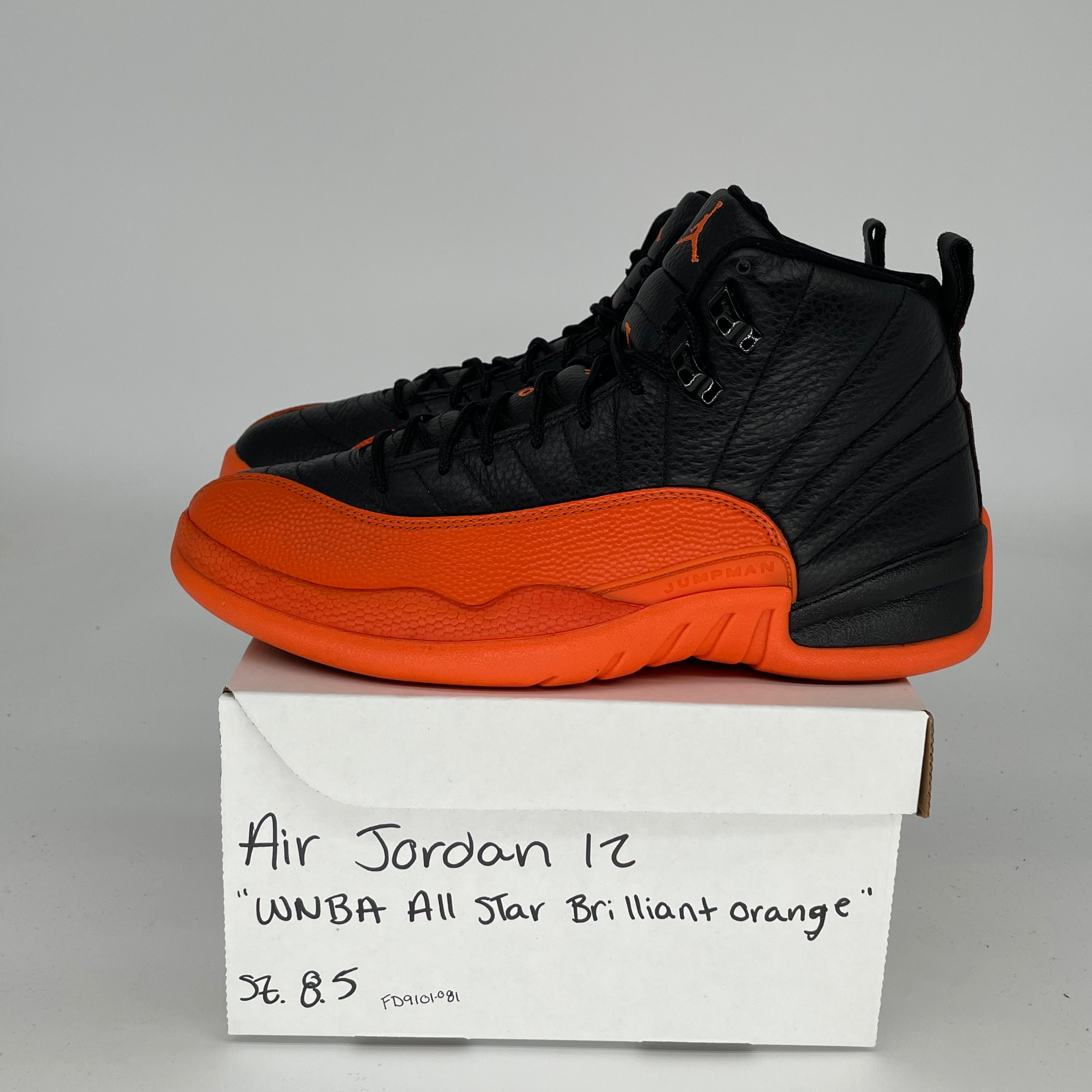 AIR JORDAN 12 WNBA All-Star Basketball Shoes - Brilliant Orange - Women's Size 8.5/10W - Style FD9101-081 - Perfect for Court Play & Streetwear Fashion