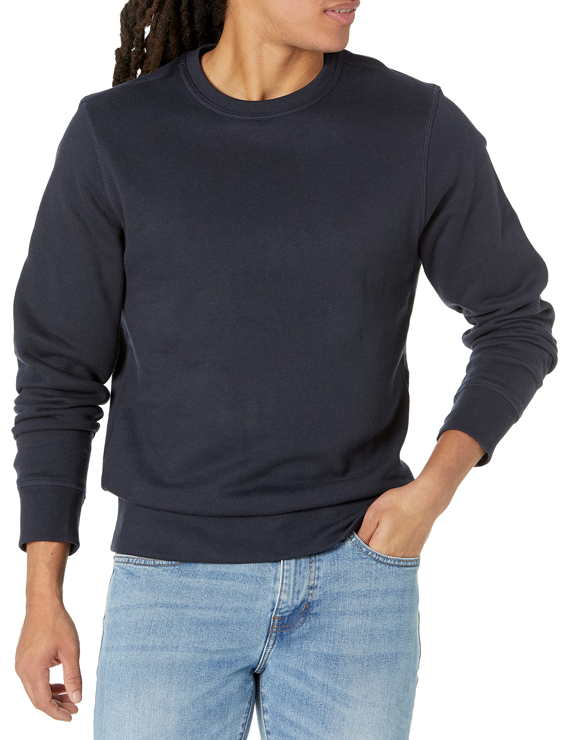 Amazon Essentials Men's Fleece Crewneck Sweatshirt - Soft Comfortable Pullover for Casual Wear, Gym & Outdoor Activities | Machine Washable Cotton Blend